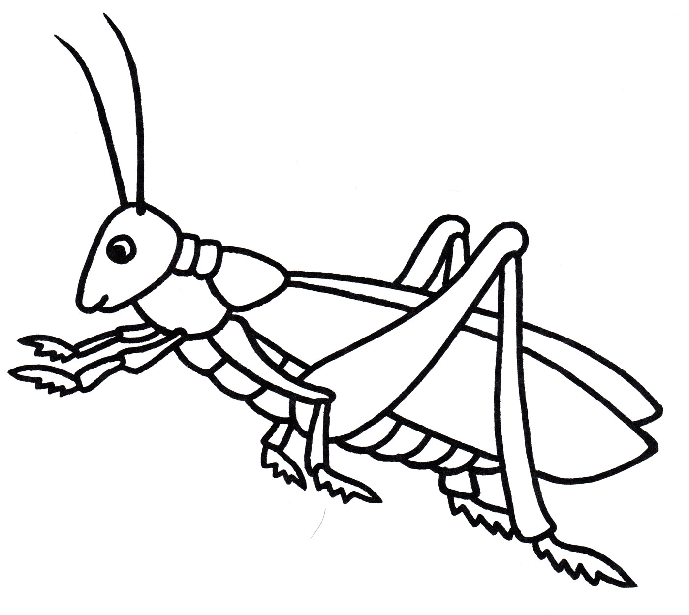 Раскраска Кузнечик отдыхает