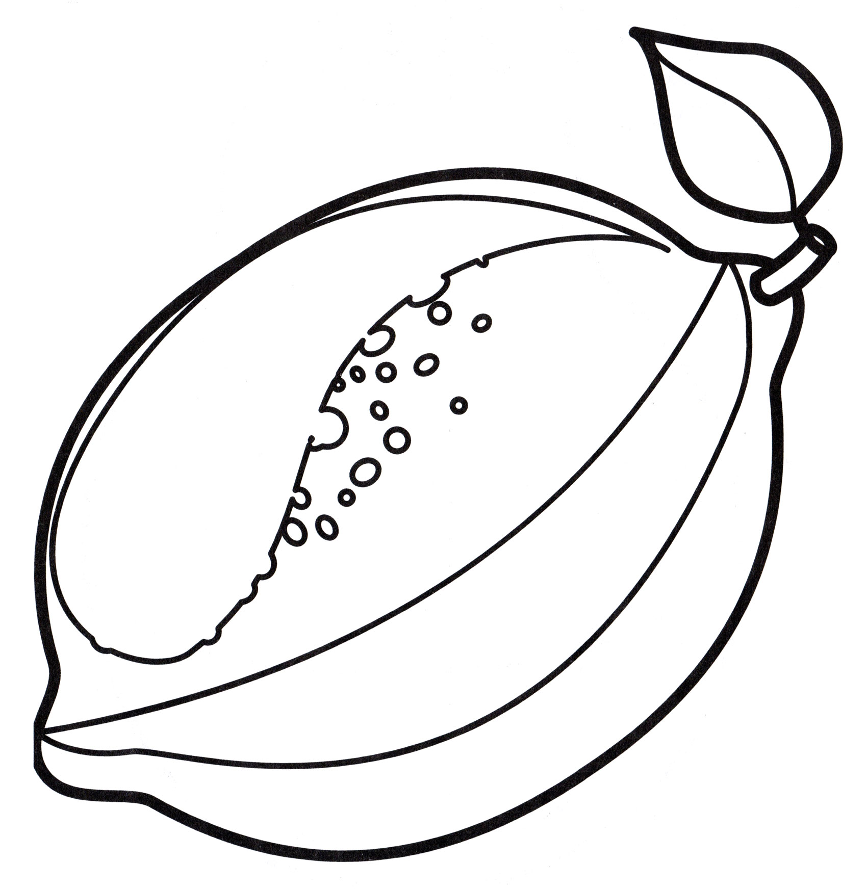 Раскраска Лимон с листочком