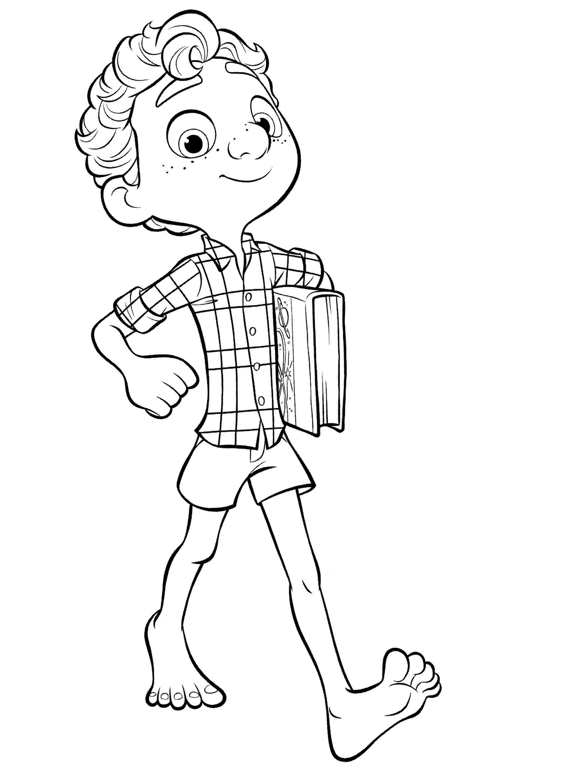 Раскраска Лука несет книгу