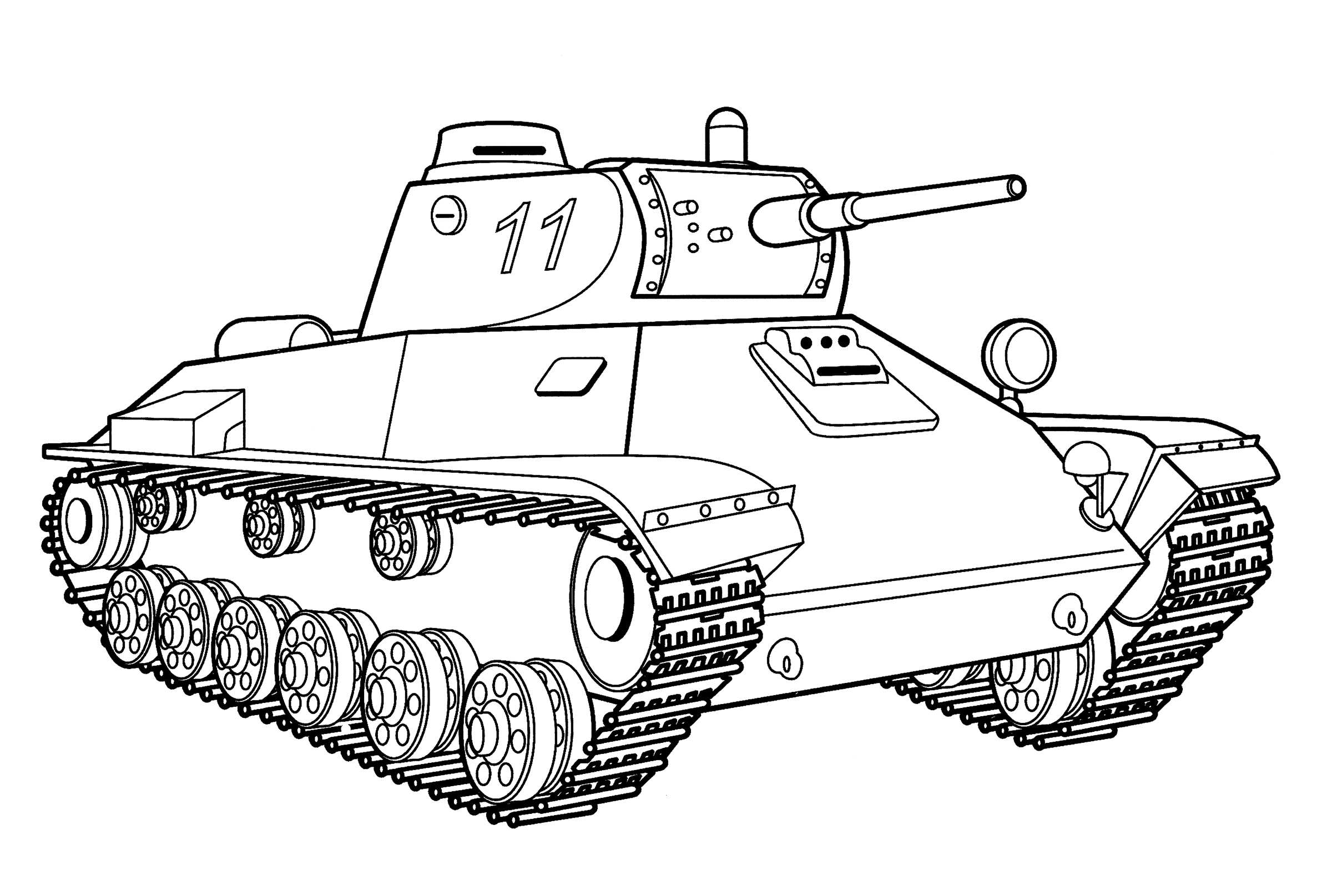 Раскраска Лёгкий танк Т-50