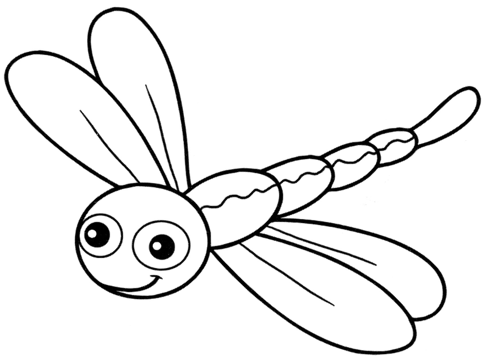 Раскраска Маленькая стрекоза