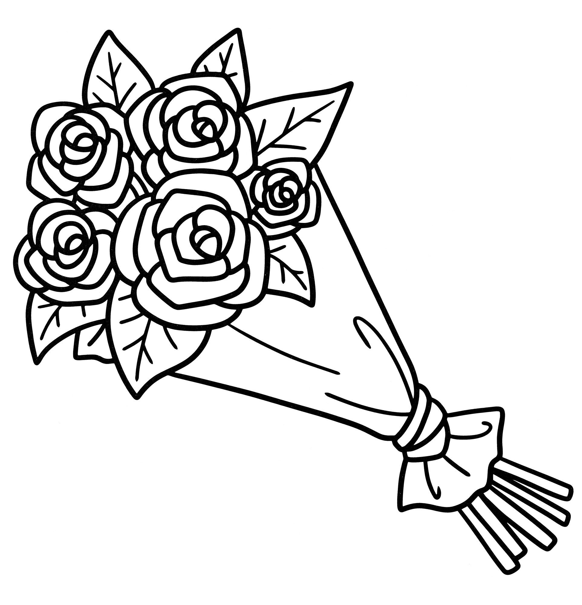 Раскраска Маленький букет роз