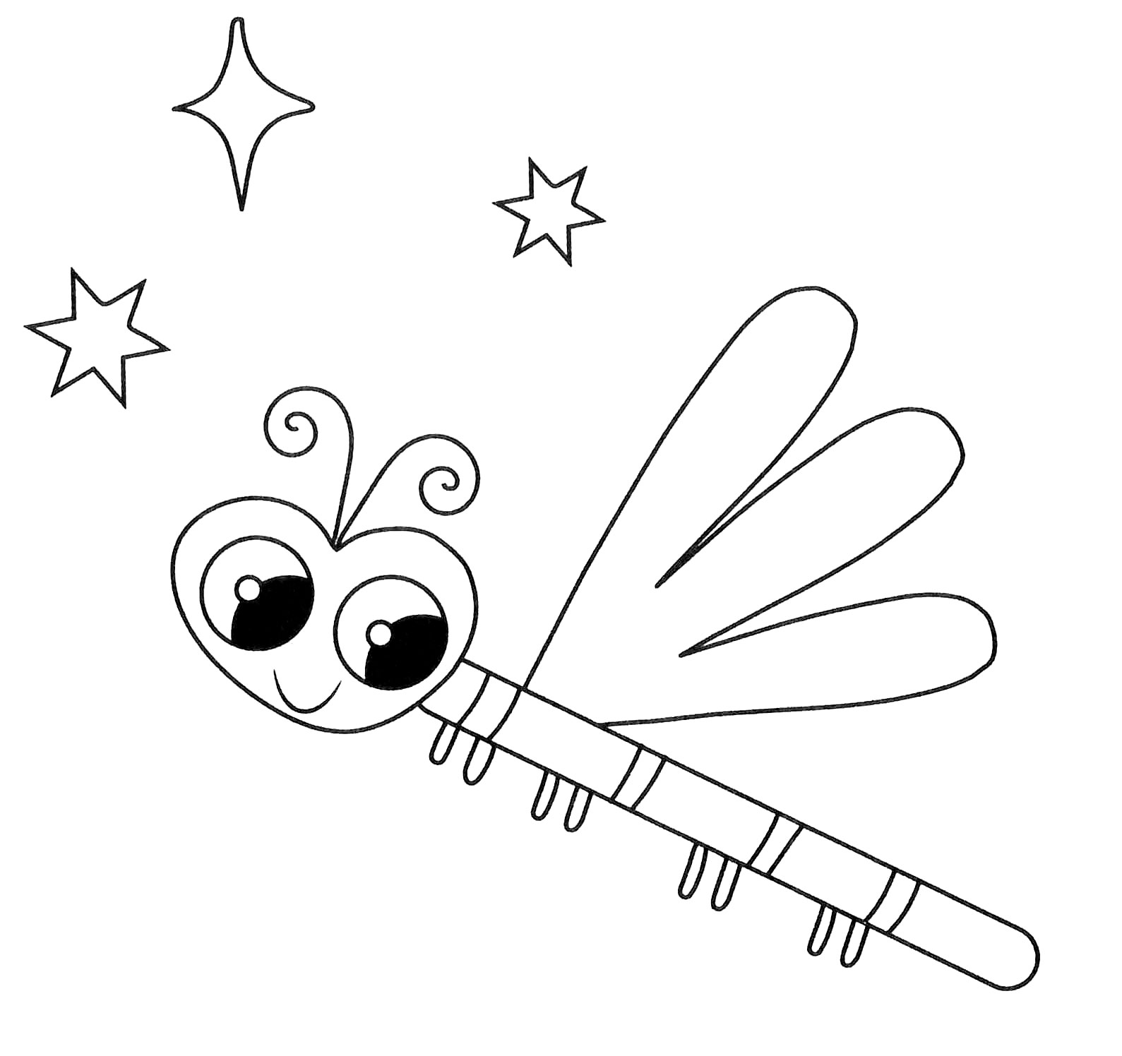 Раскраска Малышка стрекоза