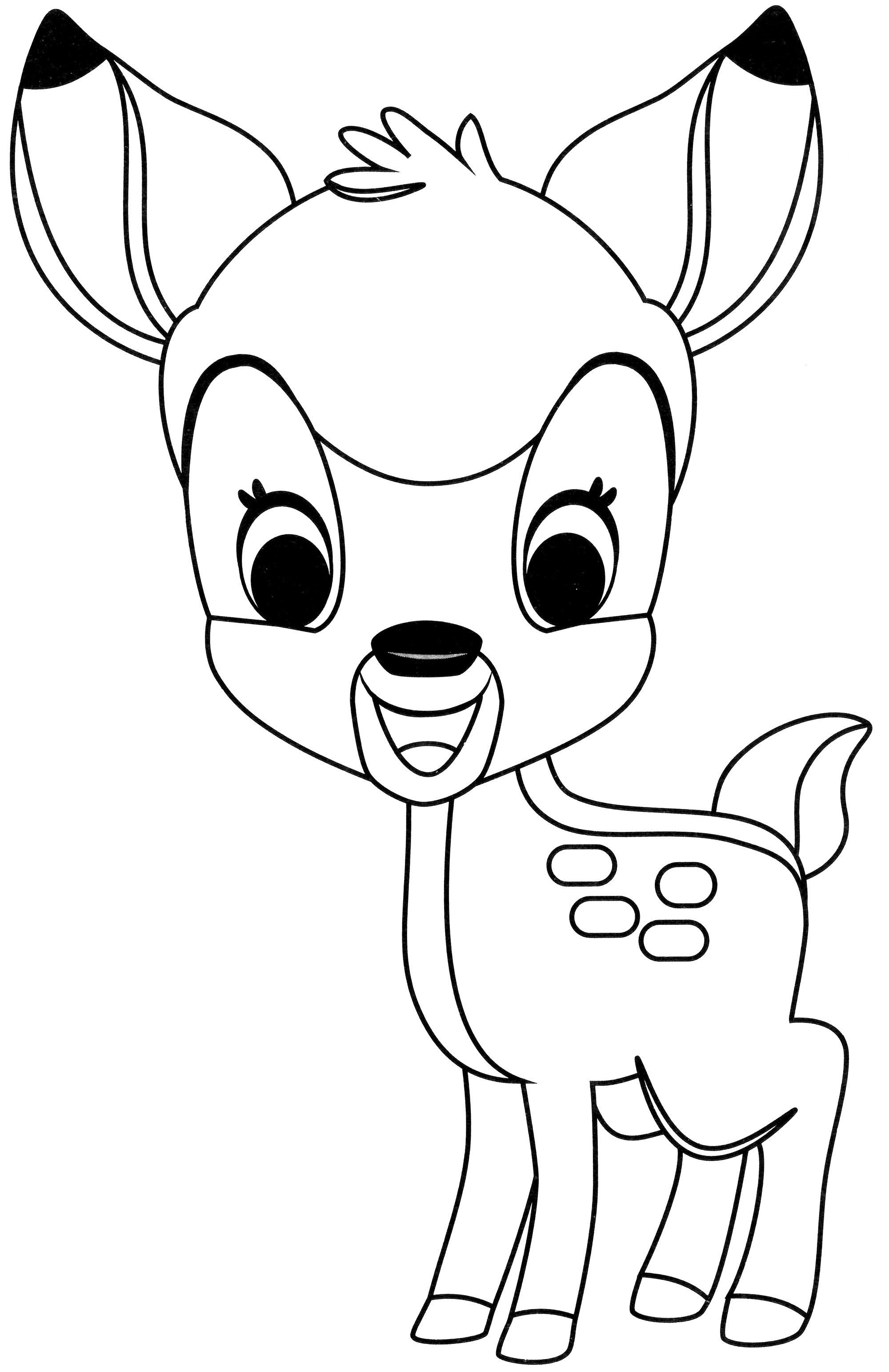 Раскраска Малютка Бэмби