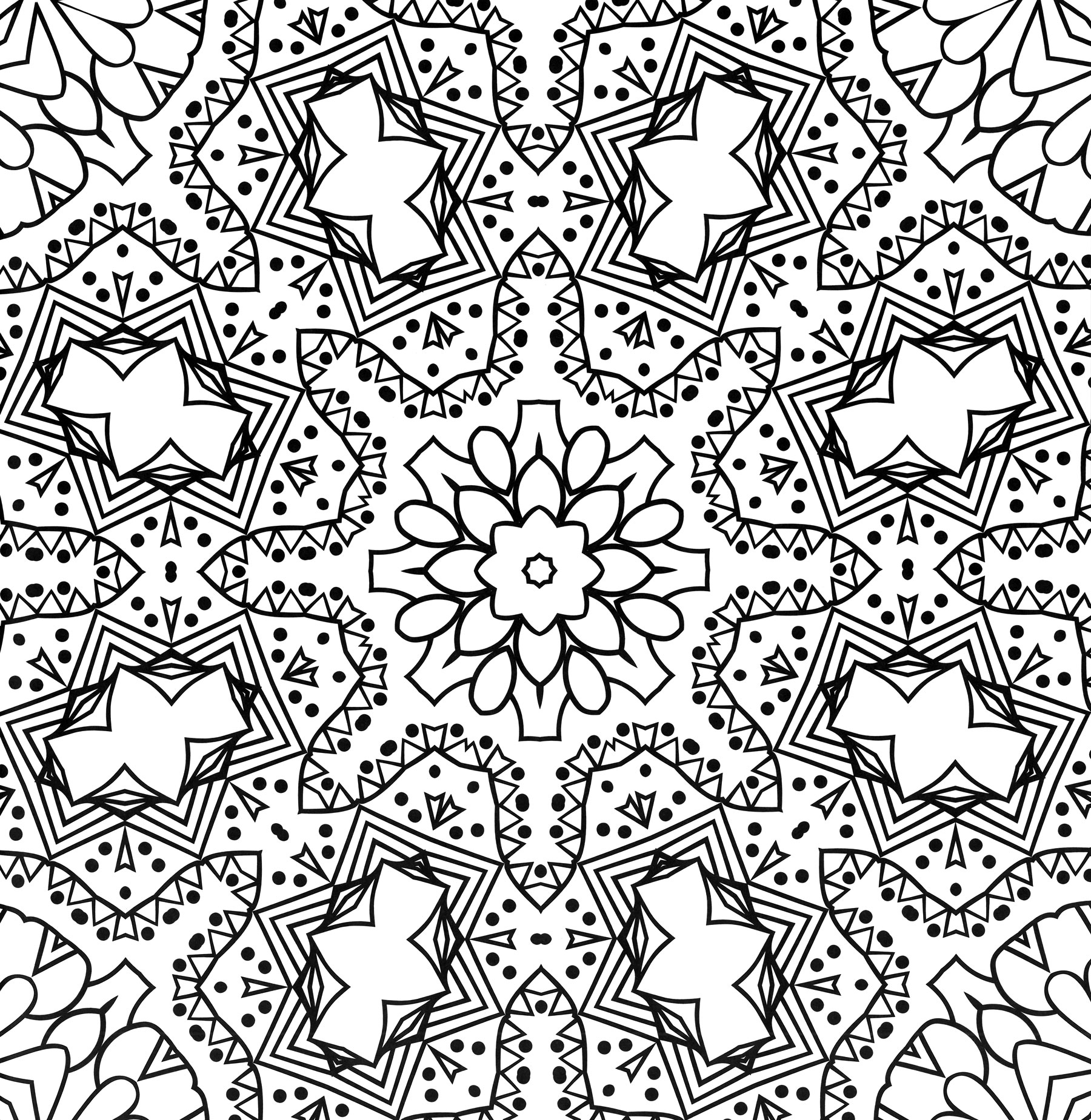 Раскраска Мандала Калейдоскоп желаний