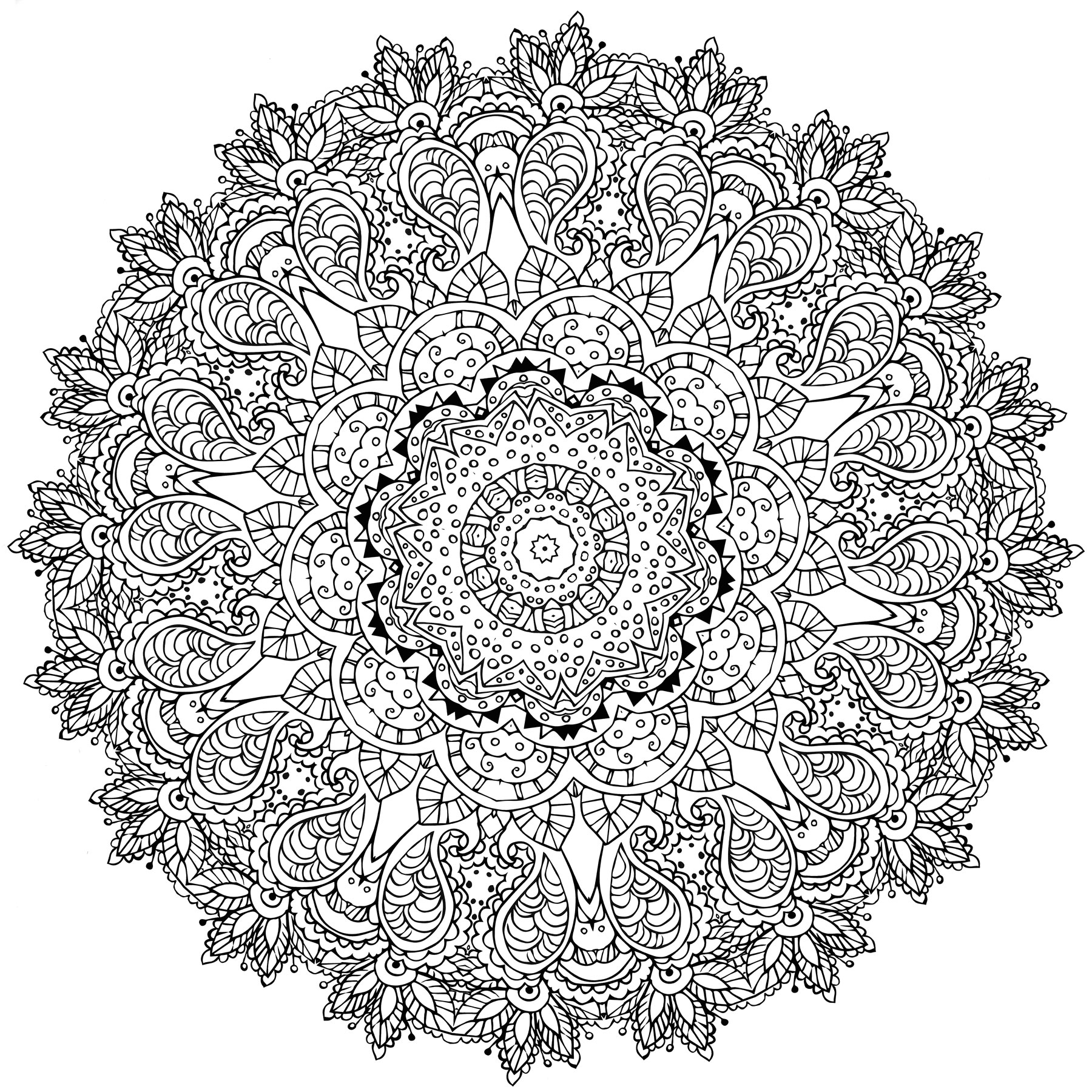 Раскраска Мандала Восточные ветра