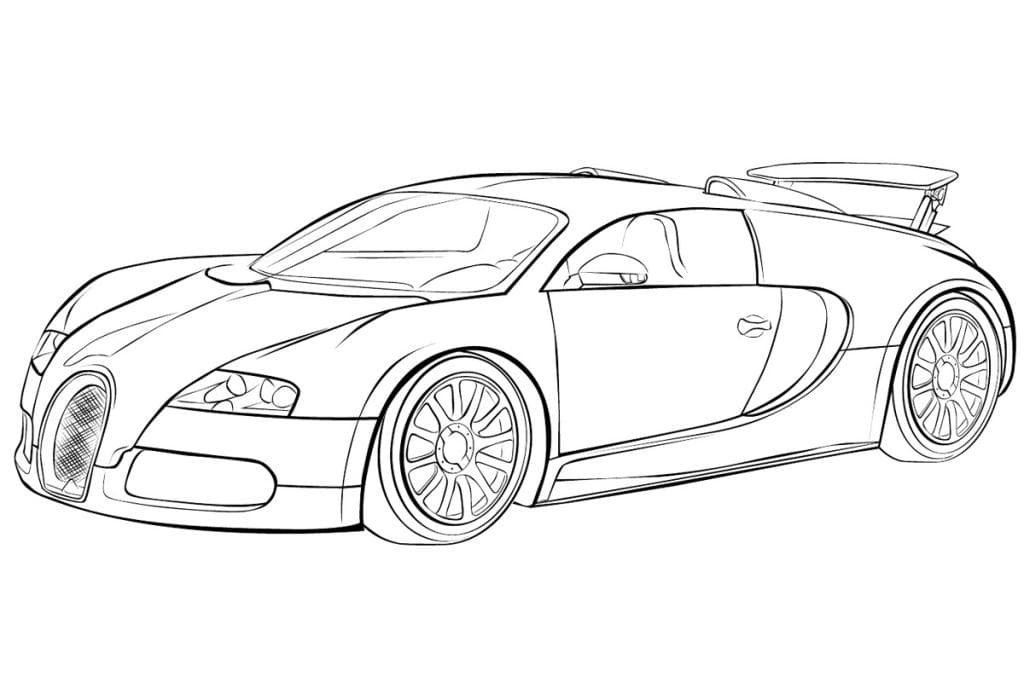 Раскраска Машина Bugatti Veyron