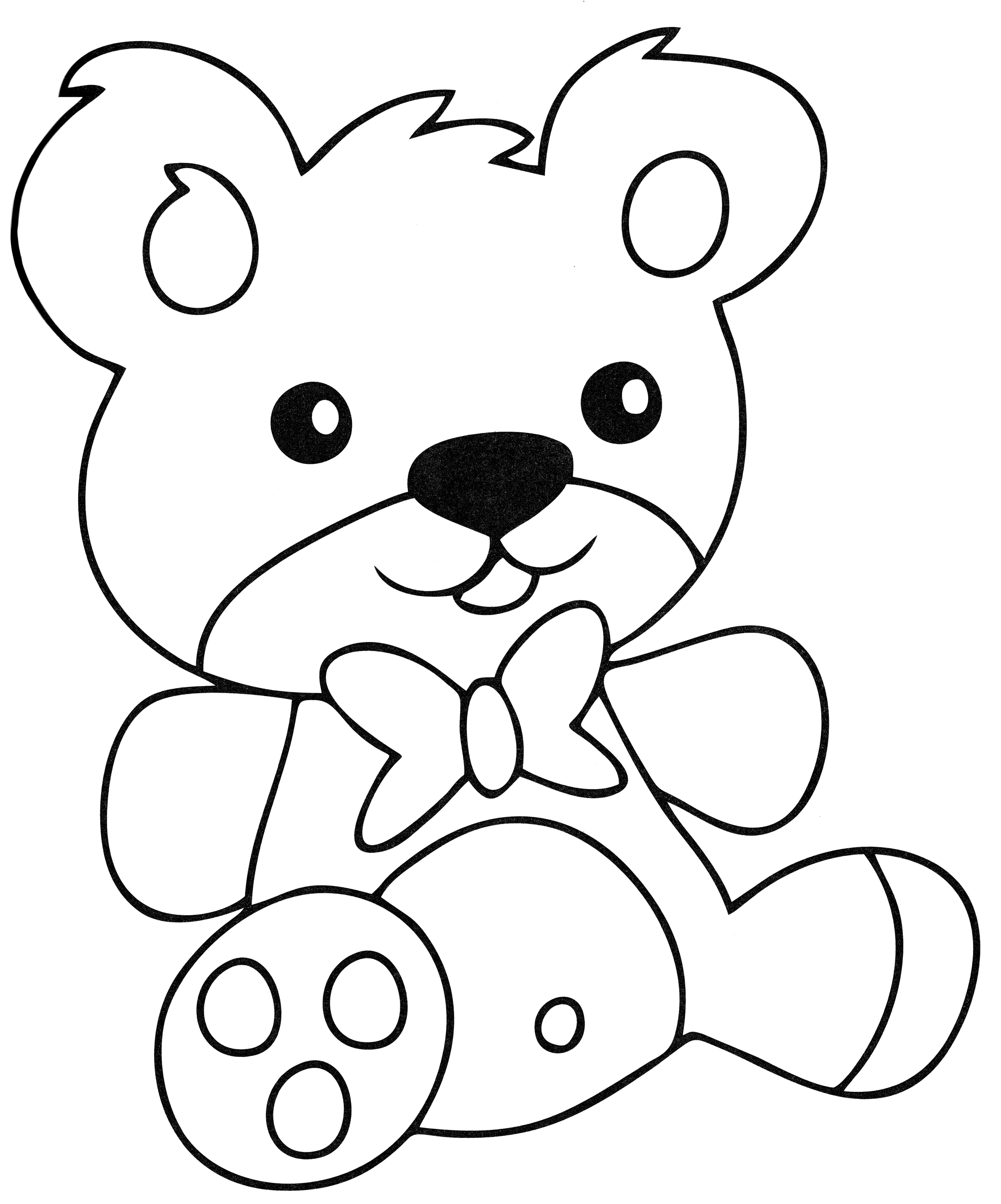 Раскраска Медвежонок с бантиком