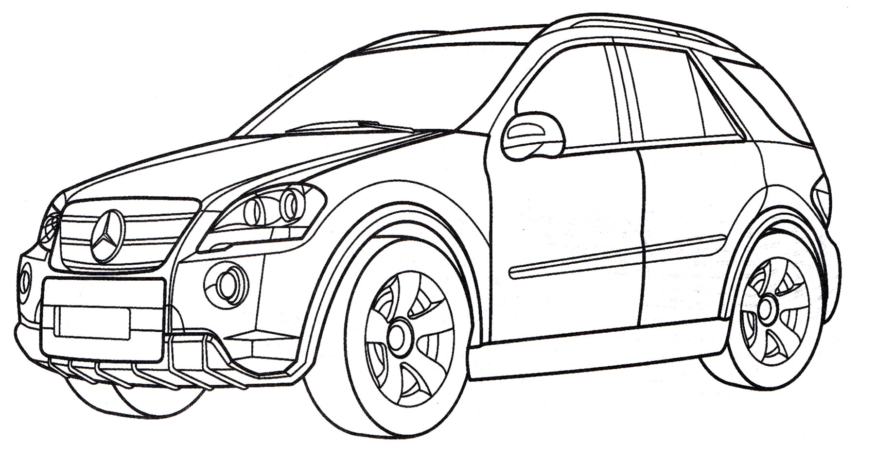 Раскраска Mercedes Benz ML 350