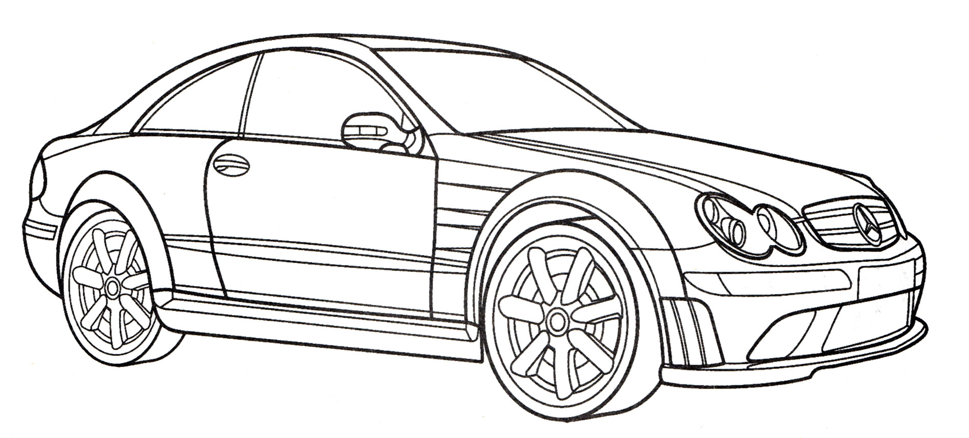 Раскраска Mercedes CLK 550