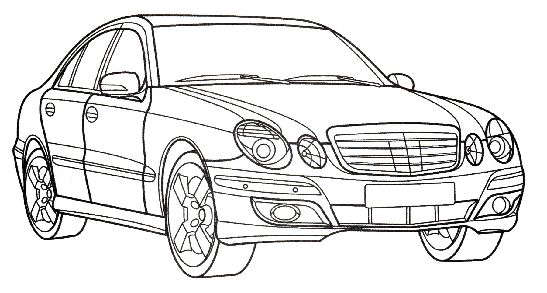 Раскраска Mercedes E350