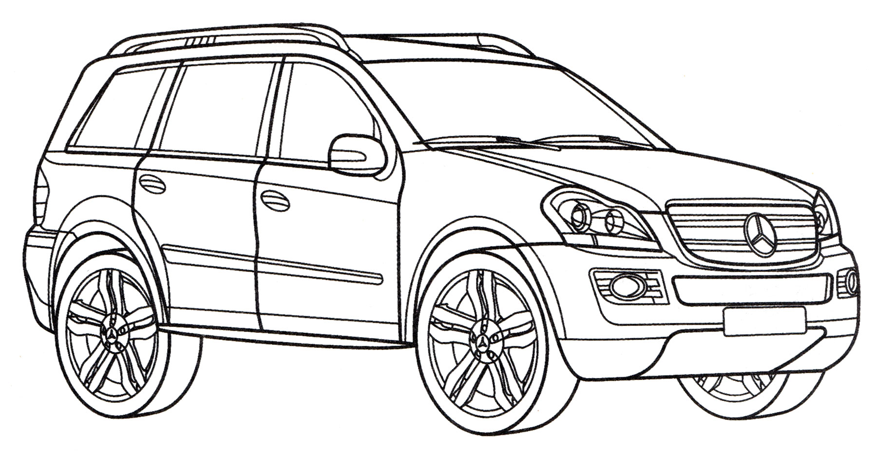 Раскраска Mercedes GL 500