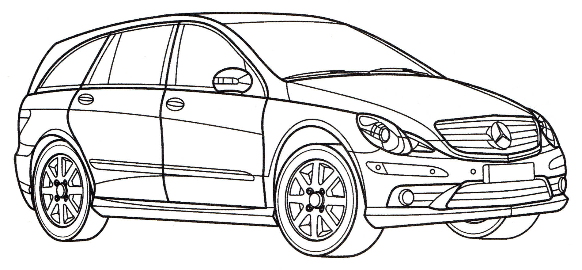 Раскраска Mercedes R 350 CDI