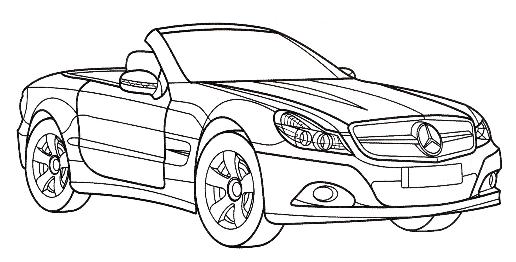 Раскраска Mercedes SL 500