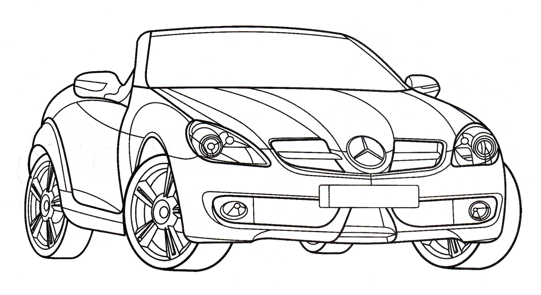 Раскраска Mercedes SLK 350