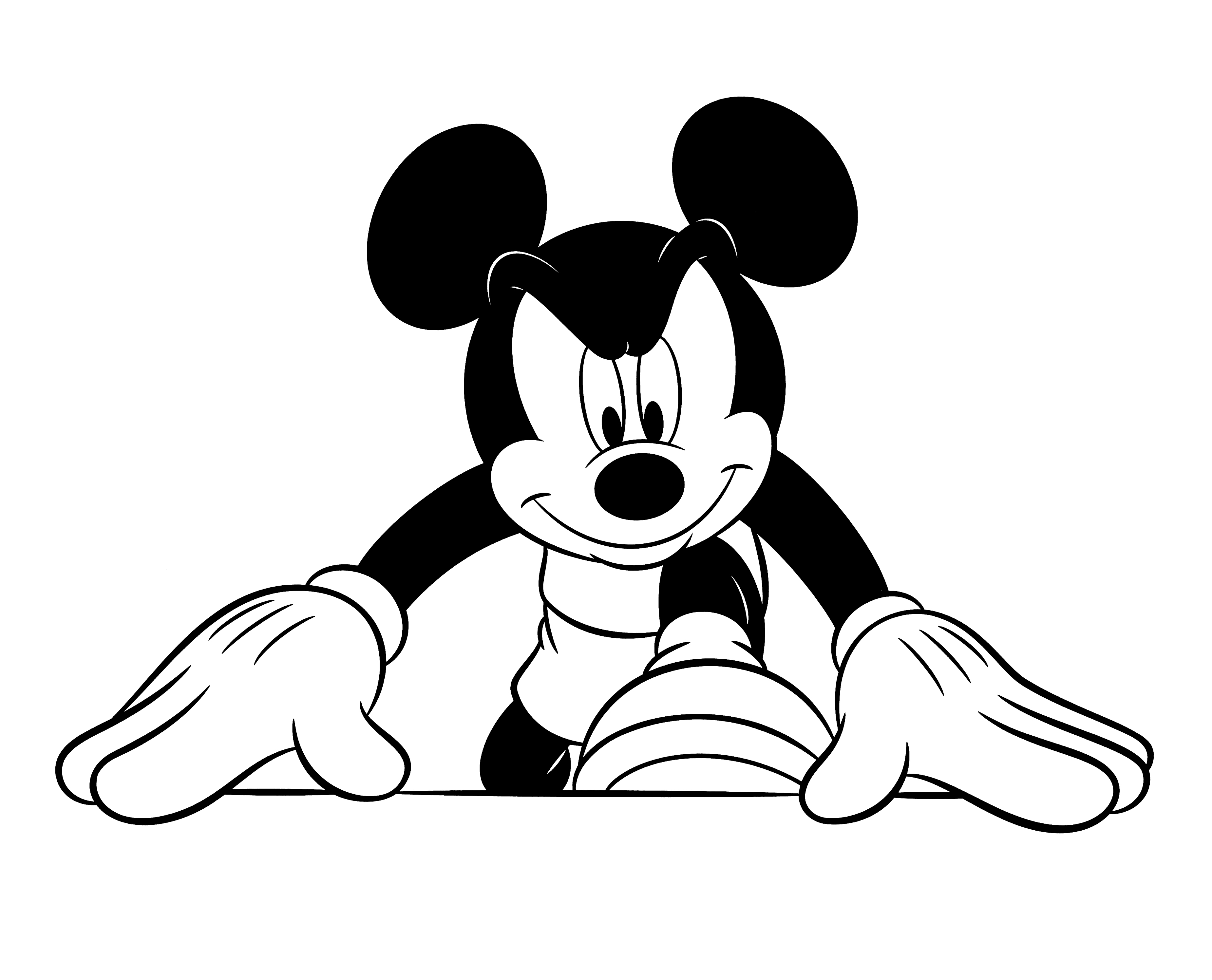Раскраска Микки на низком старте