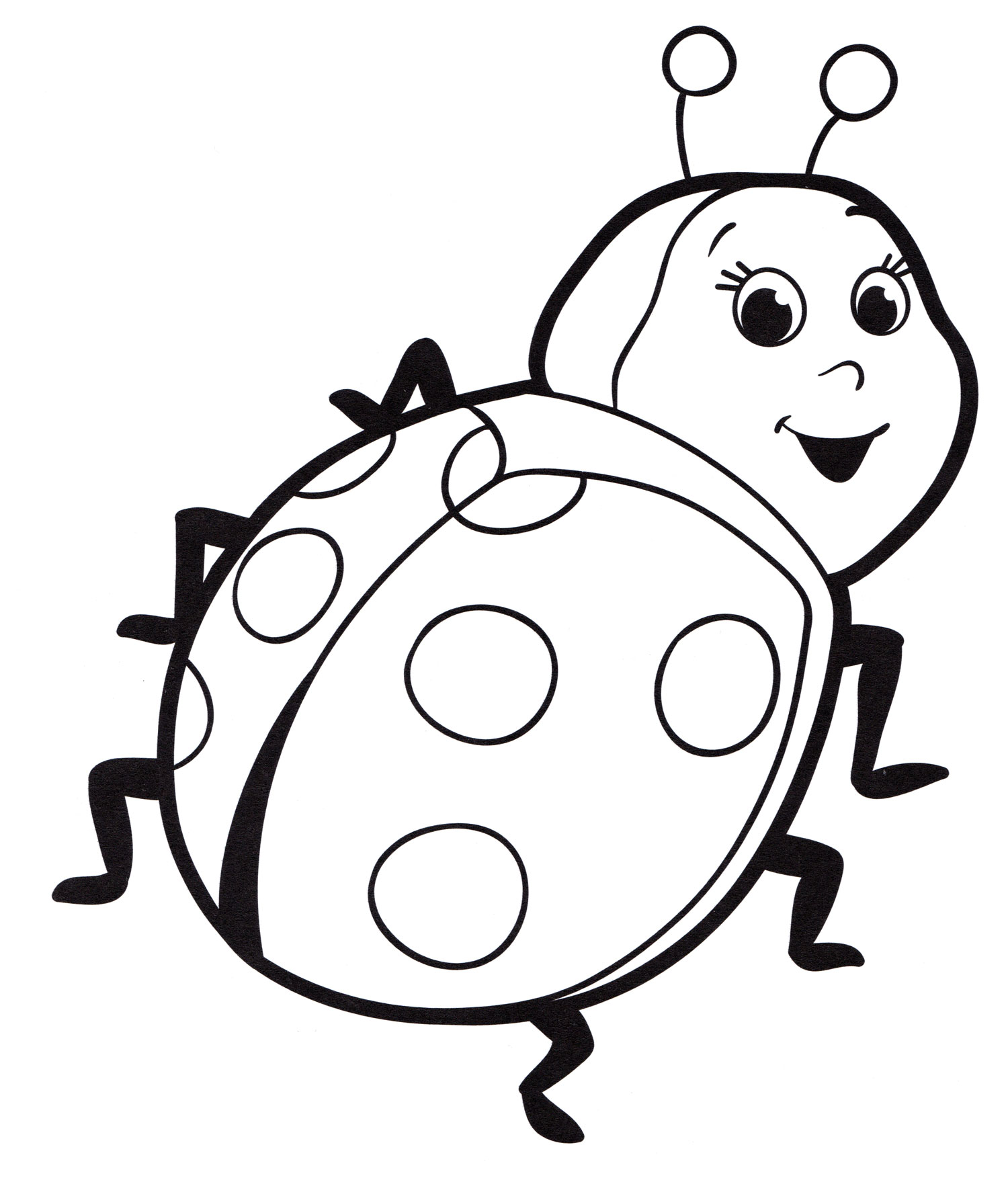 Раскраска Милая божья коровка