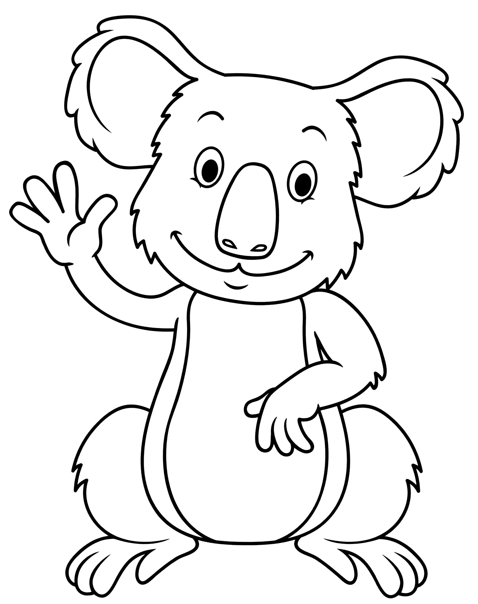 Раскраска Милая коала машет