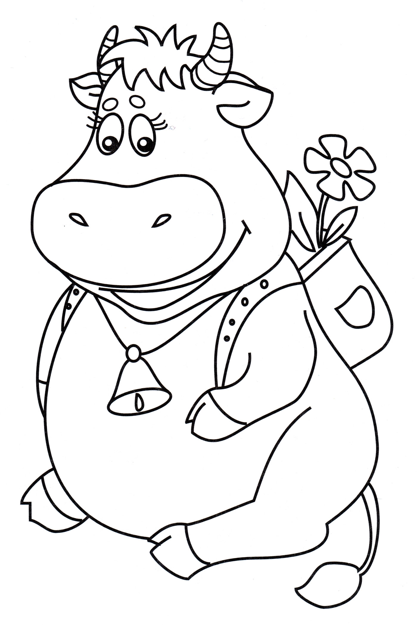 Раскраска Милая корова