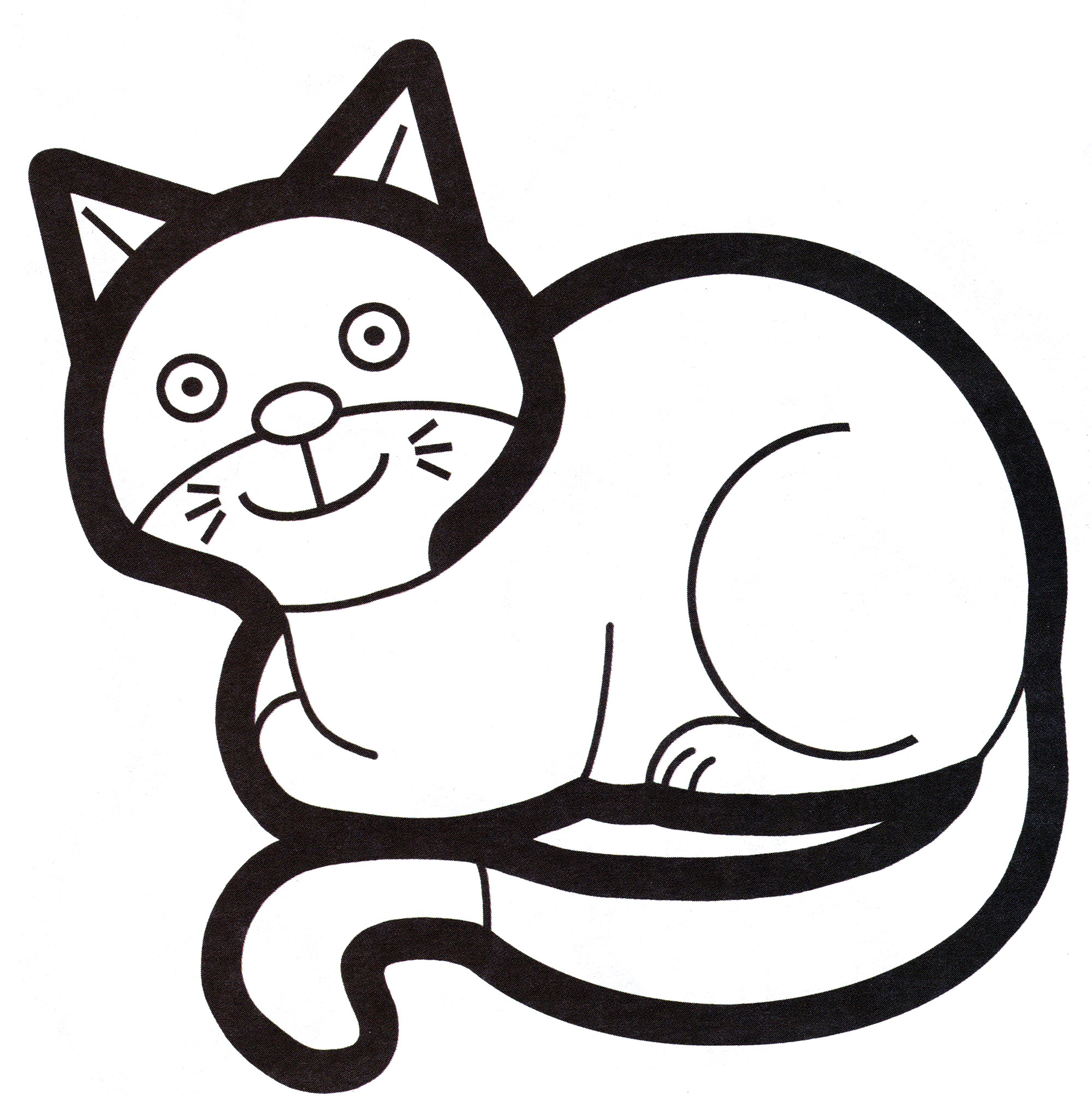 Раскраска Милая кошка отдыхает