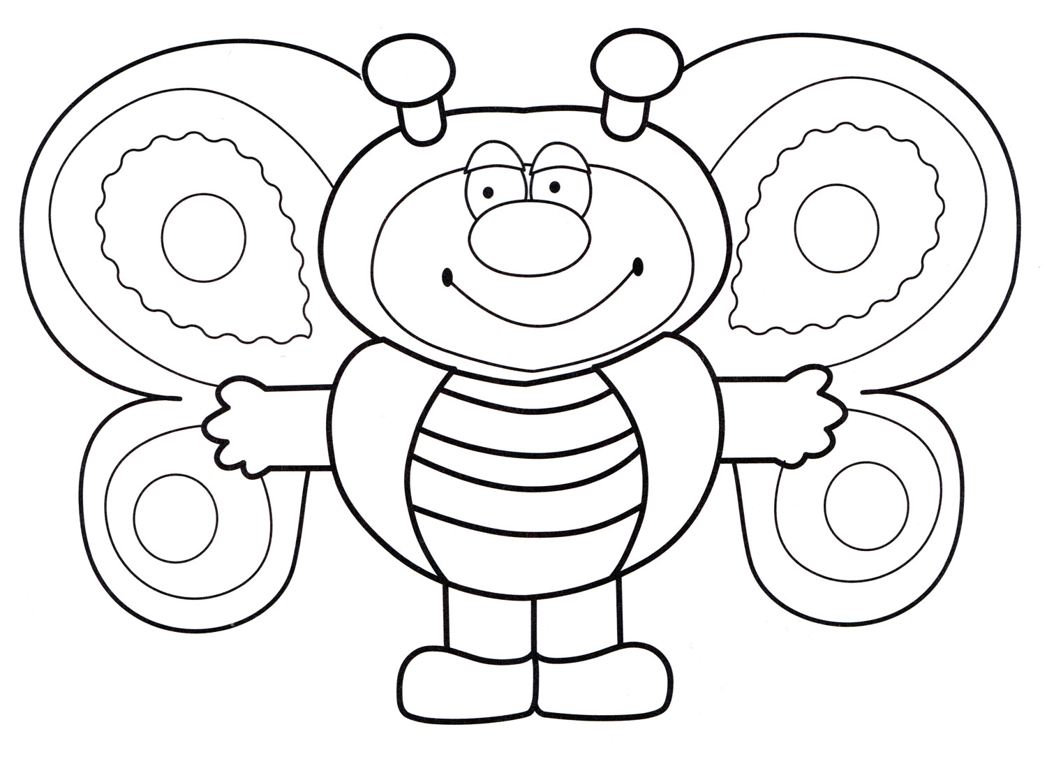 Раскраска Милый мотылек