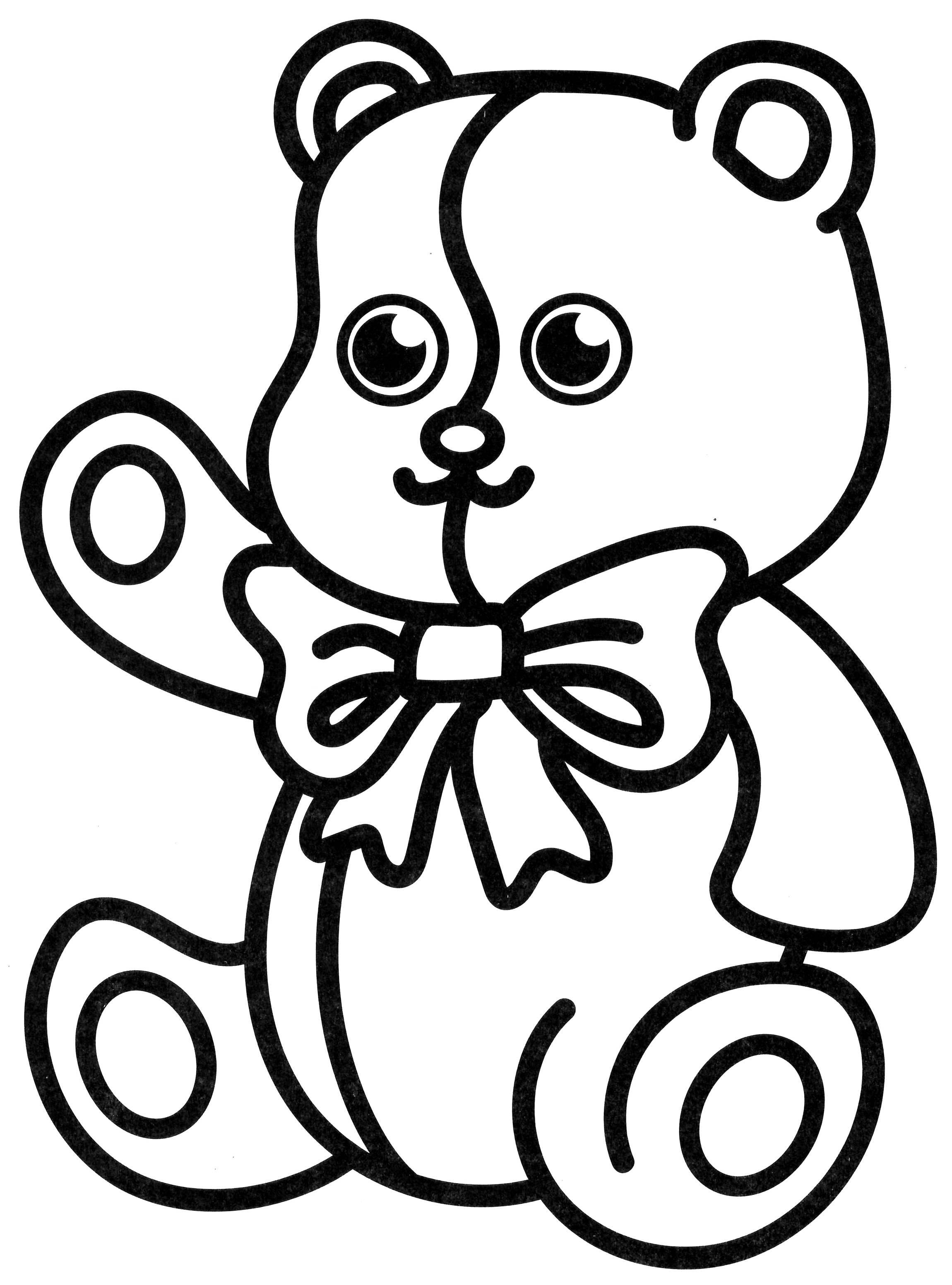Раскраска Мишка с бантом