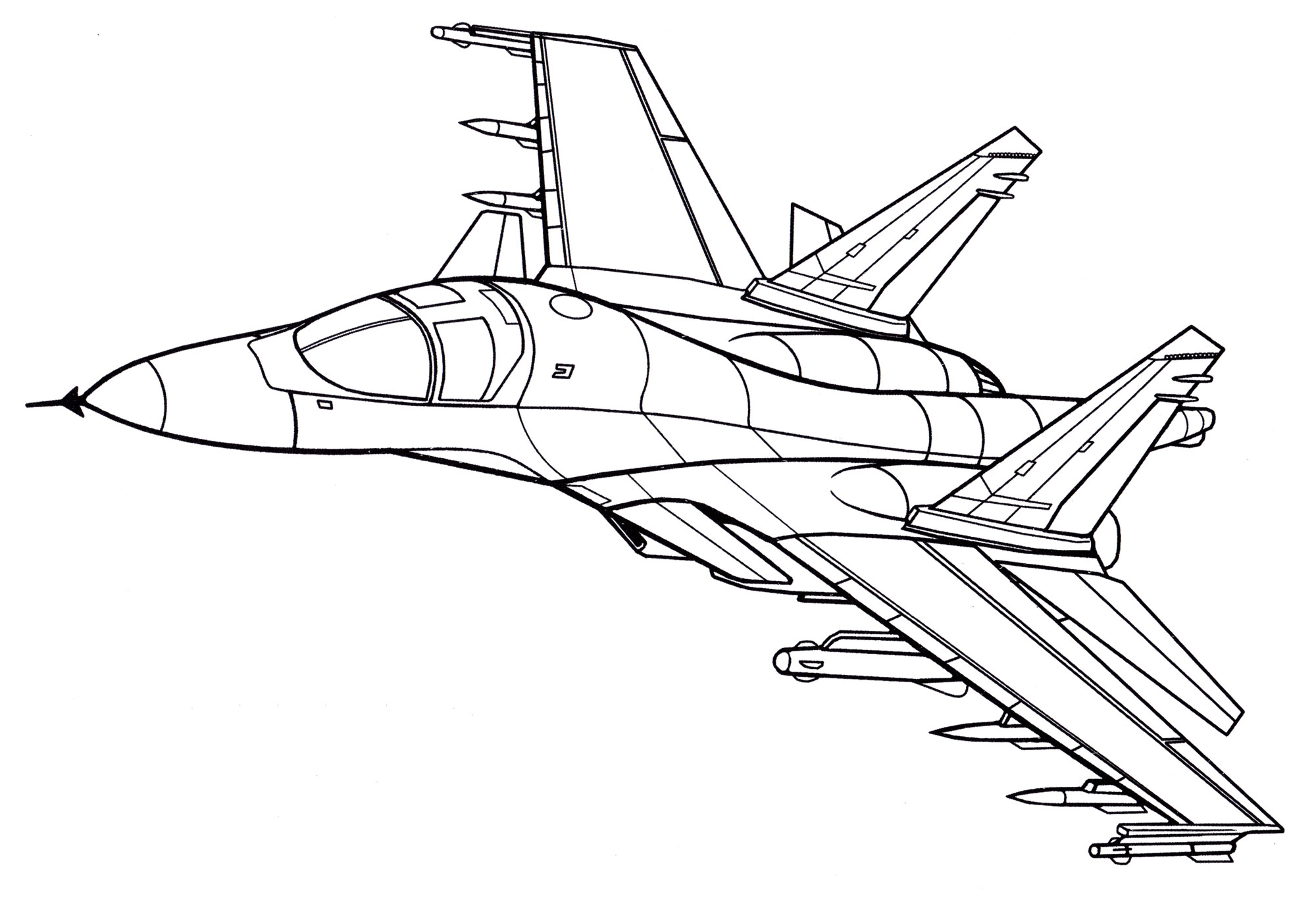 Раскраска Многоцелевой истребитель Су-34