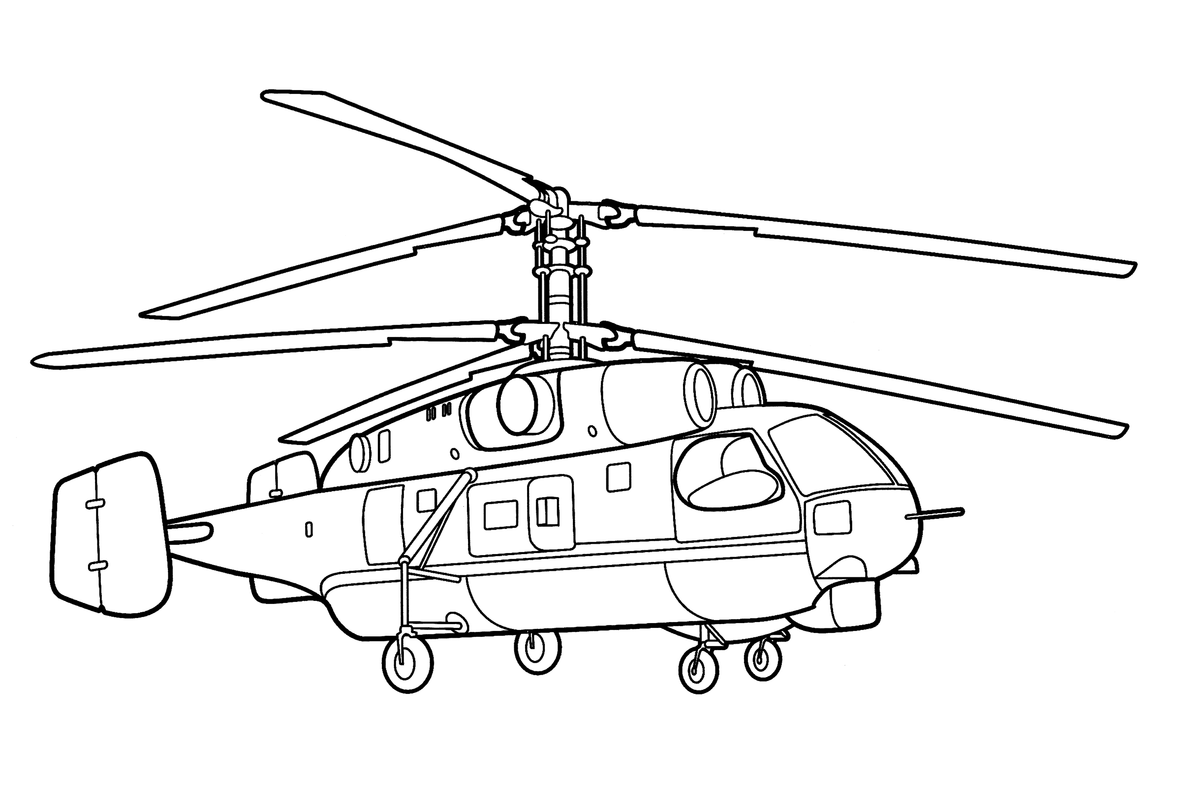 Раскраска Многоцелевой вертолёт Ка-32