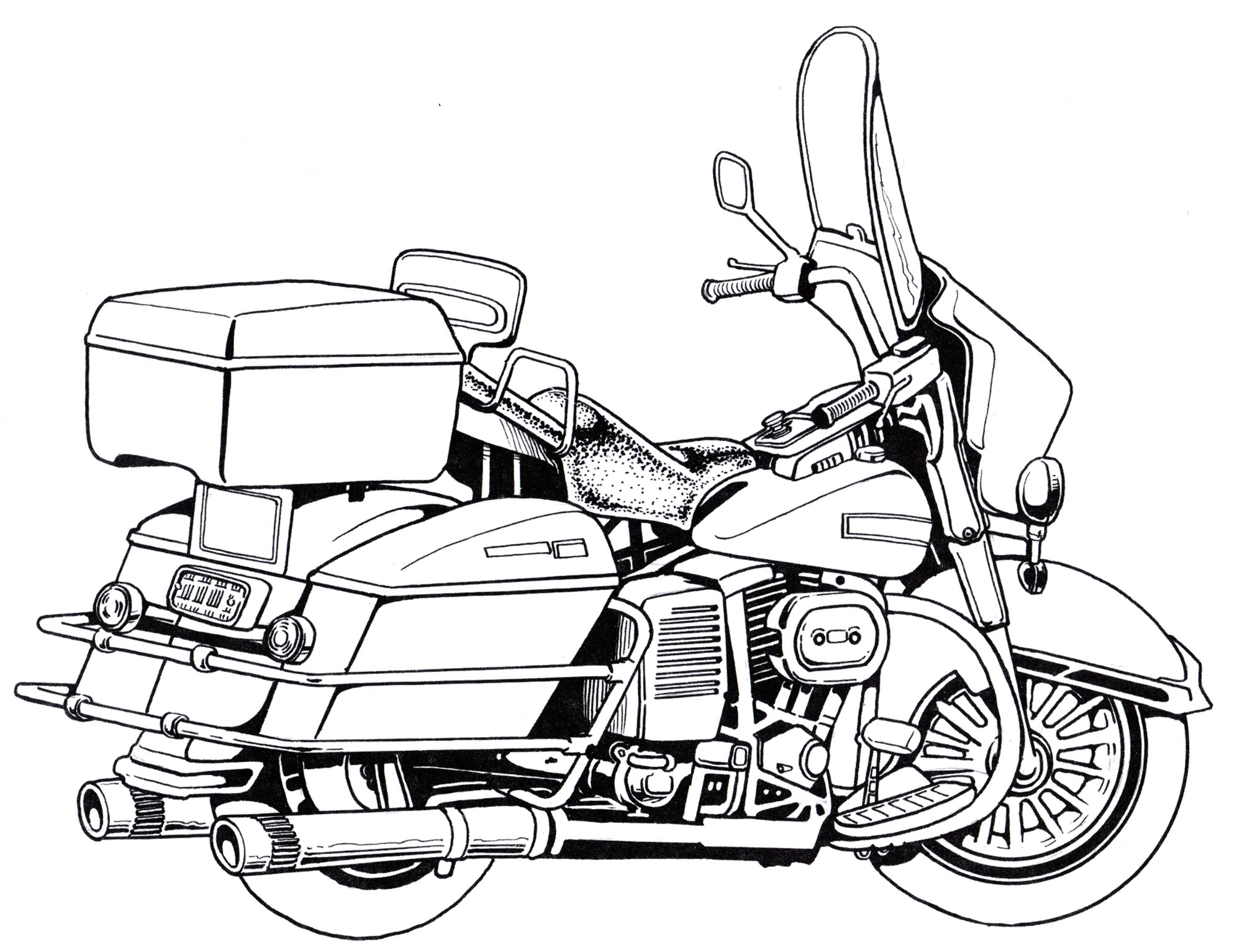 Раскраска Мотоцикл Harley-Davidson