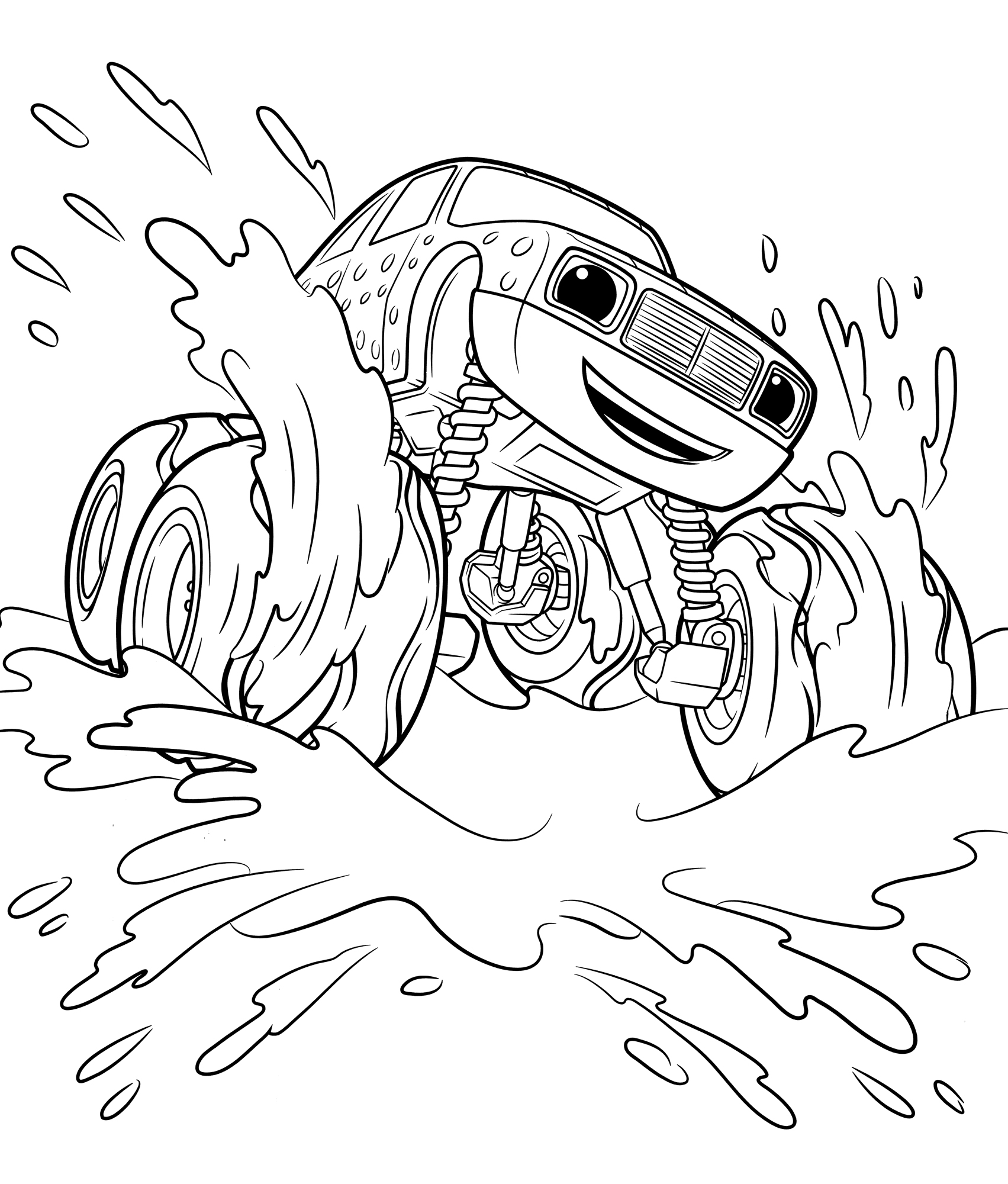 Раскраска Огурчик купается в грязи