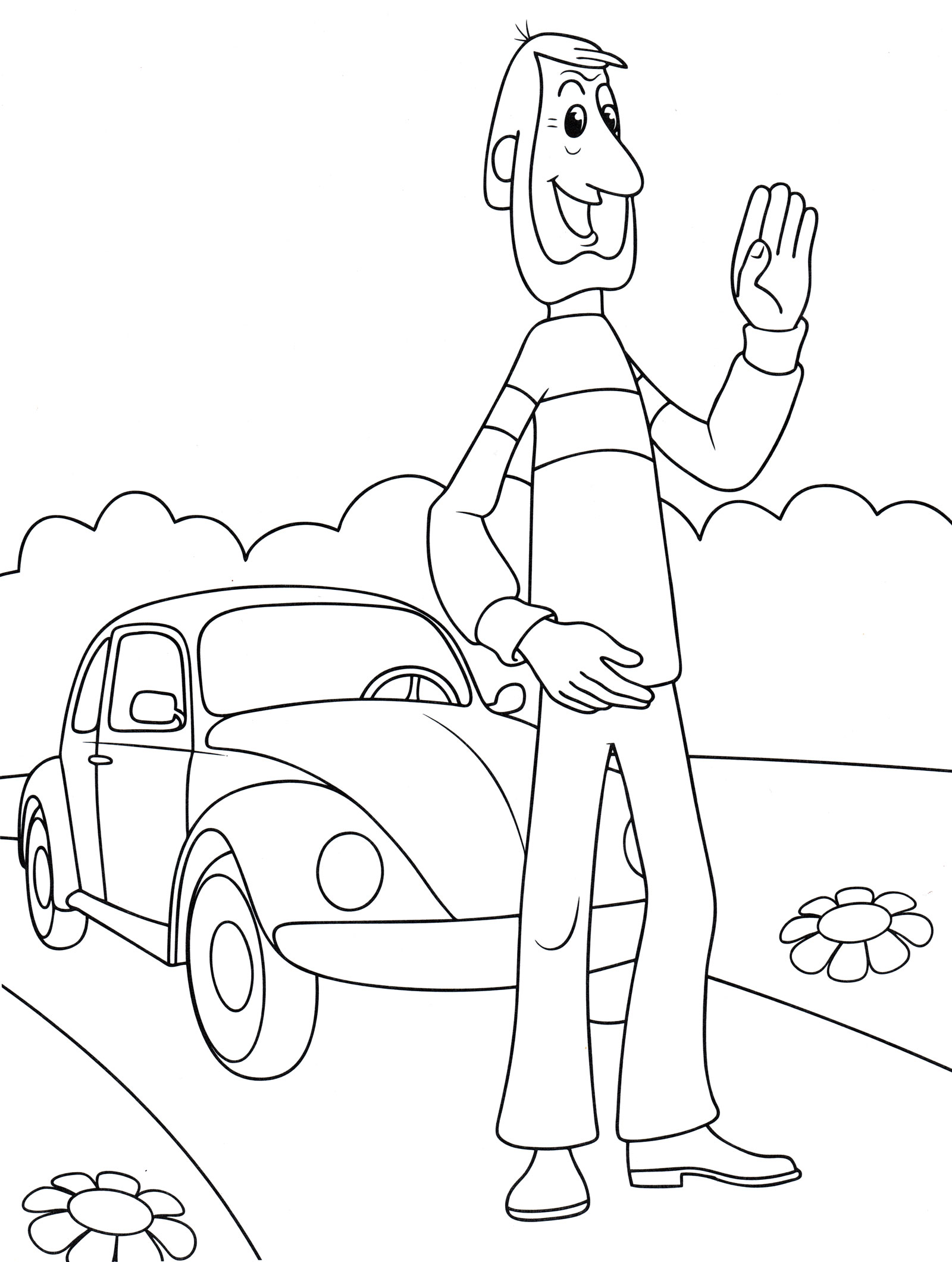 Раскраска Папа Дяди Фёдора