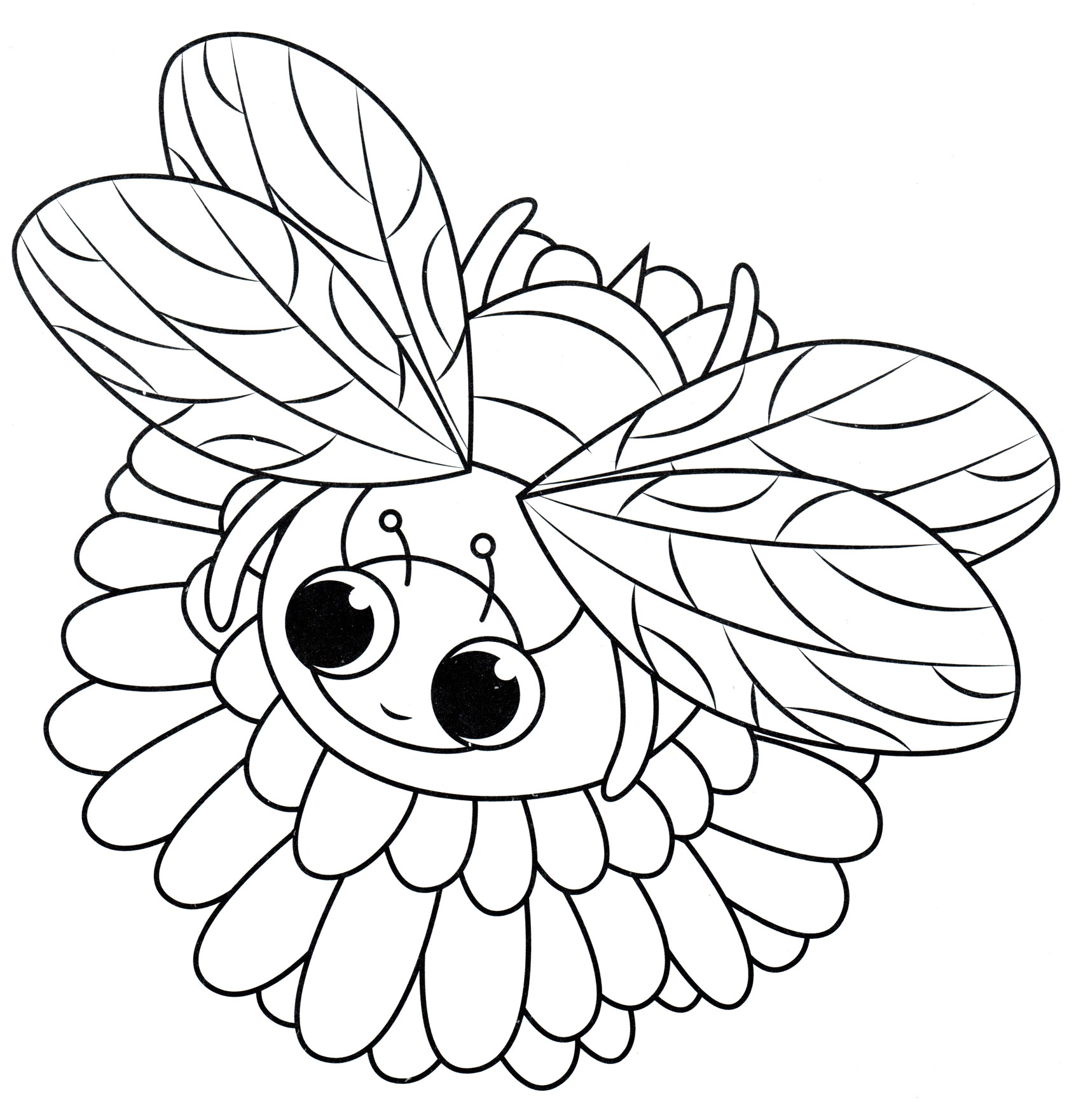 Раскраска Пчелка на цветке