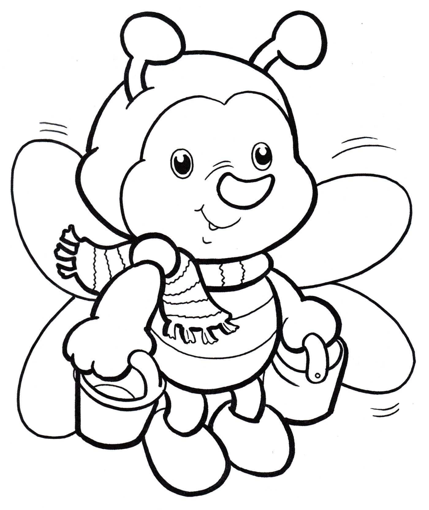 Раскраска Пчелка с медом