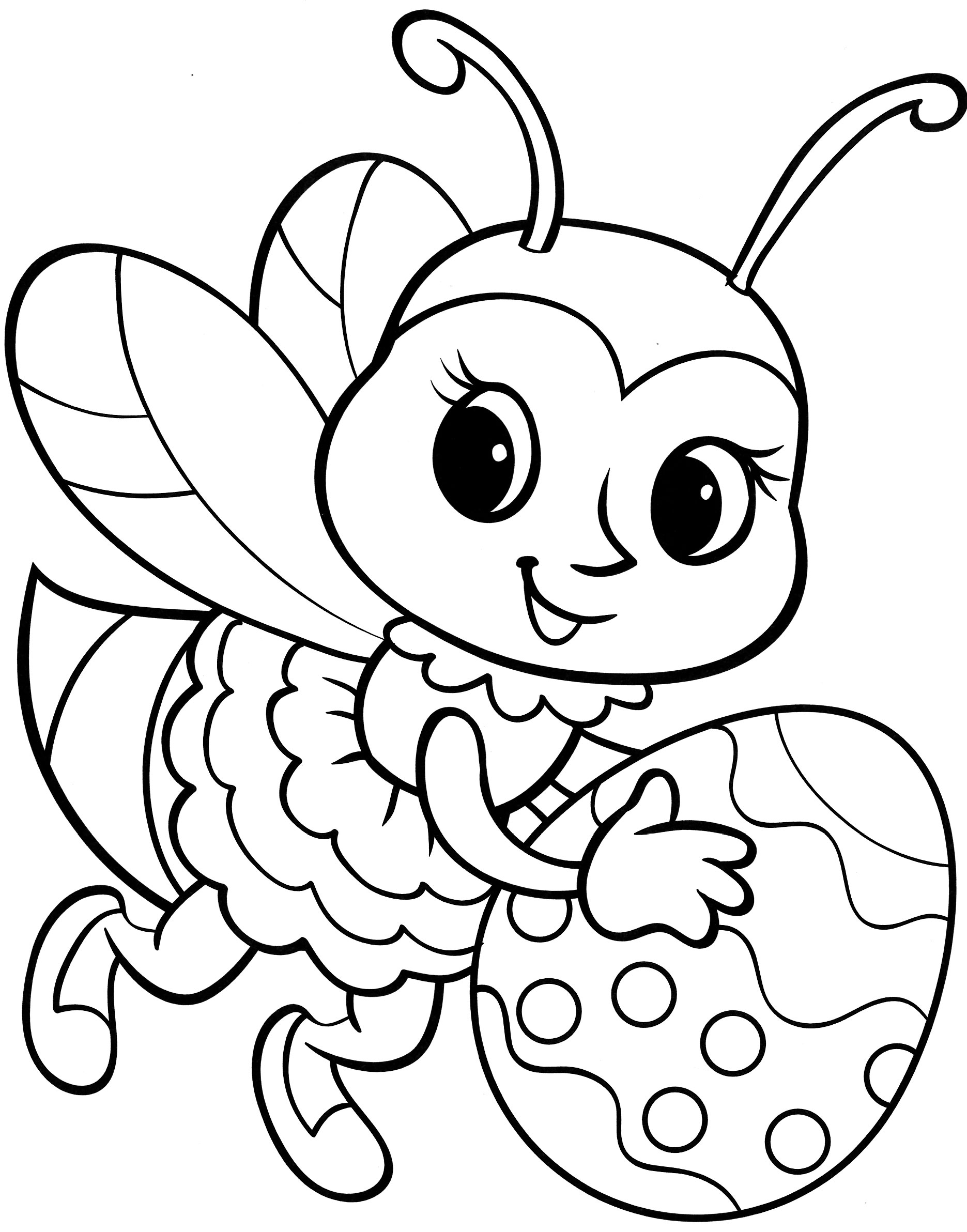 Раскраска Пчёлка с пасхальным яйцом