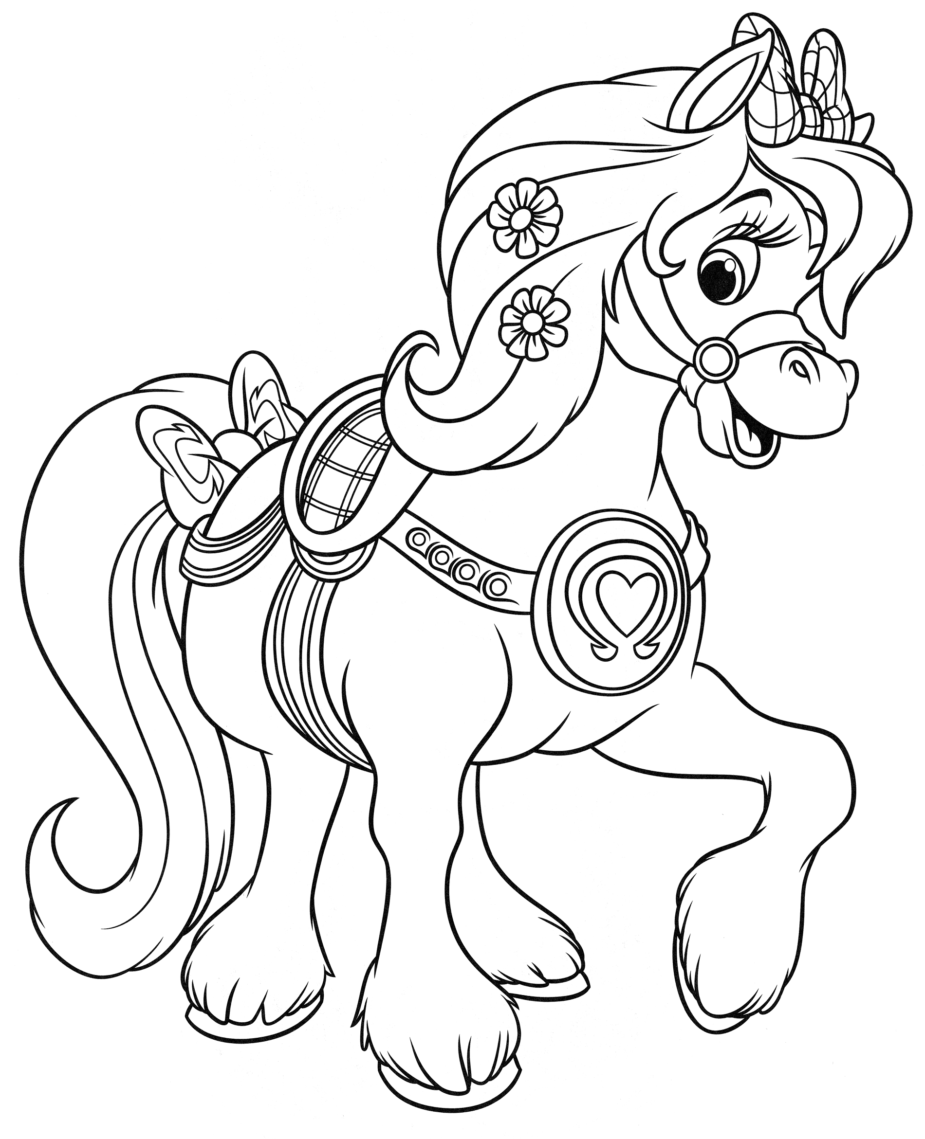 Раскраска Пони с бантиком