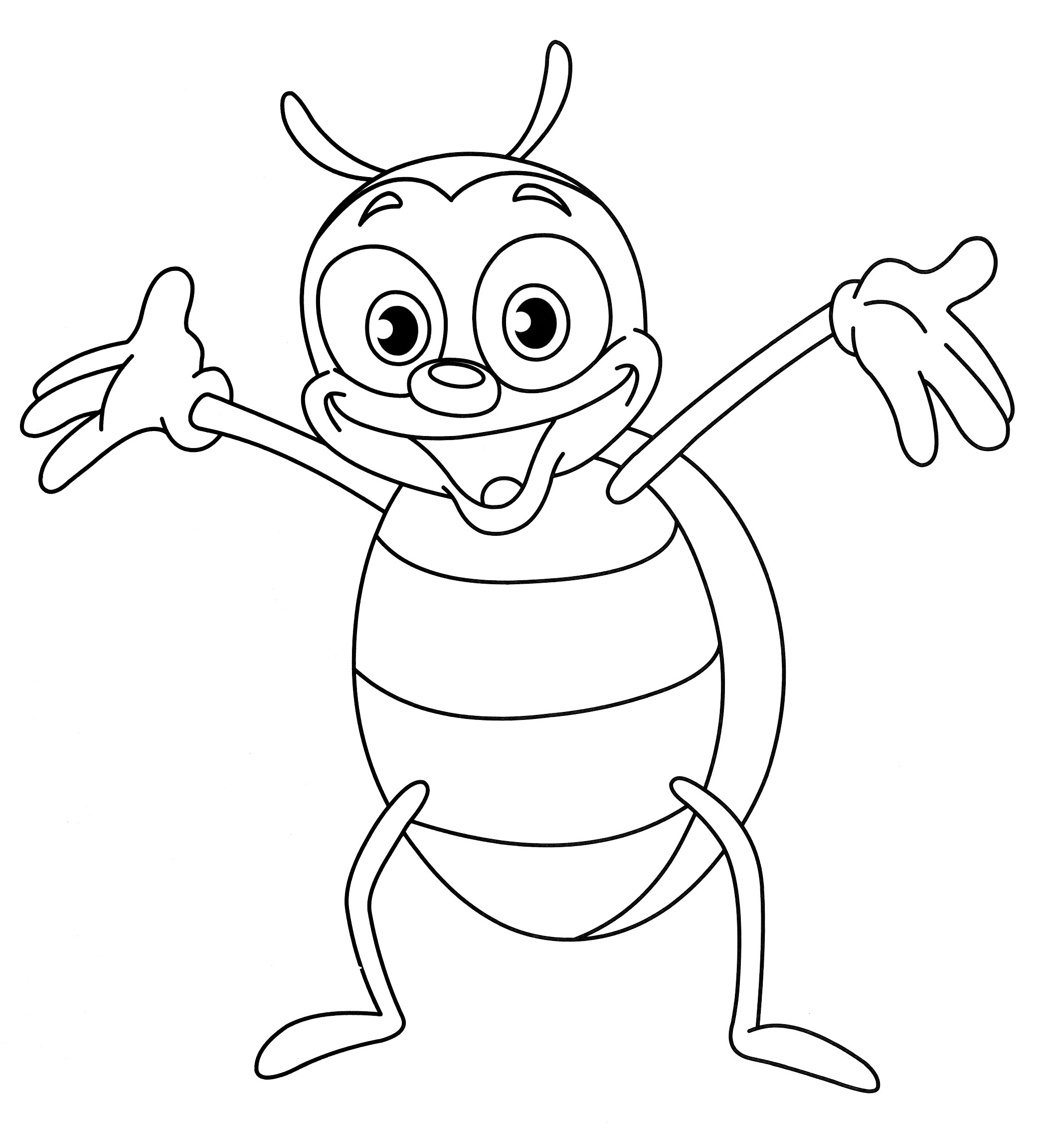 Раскраска Приветливый жучок