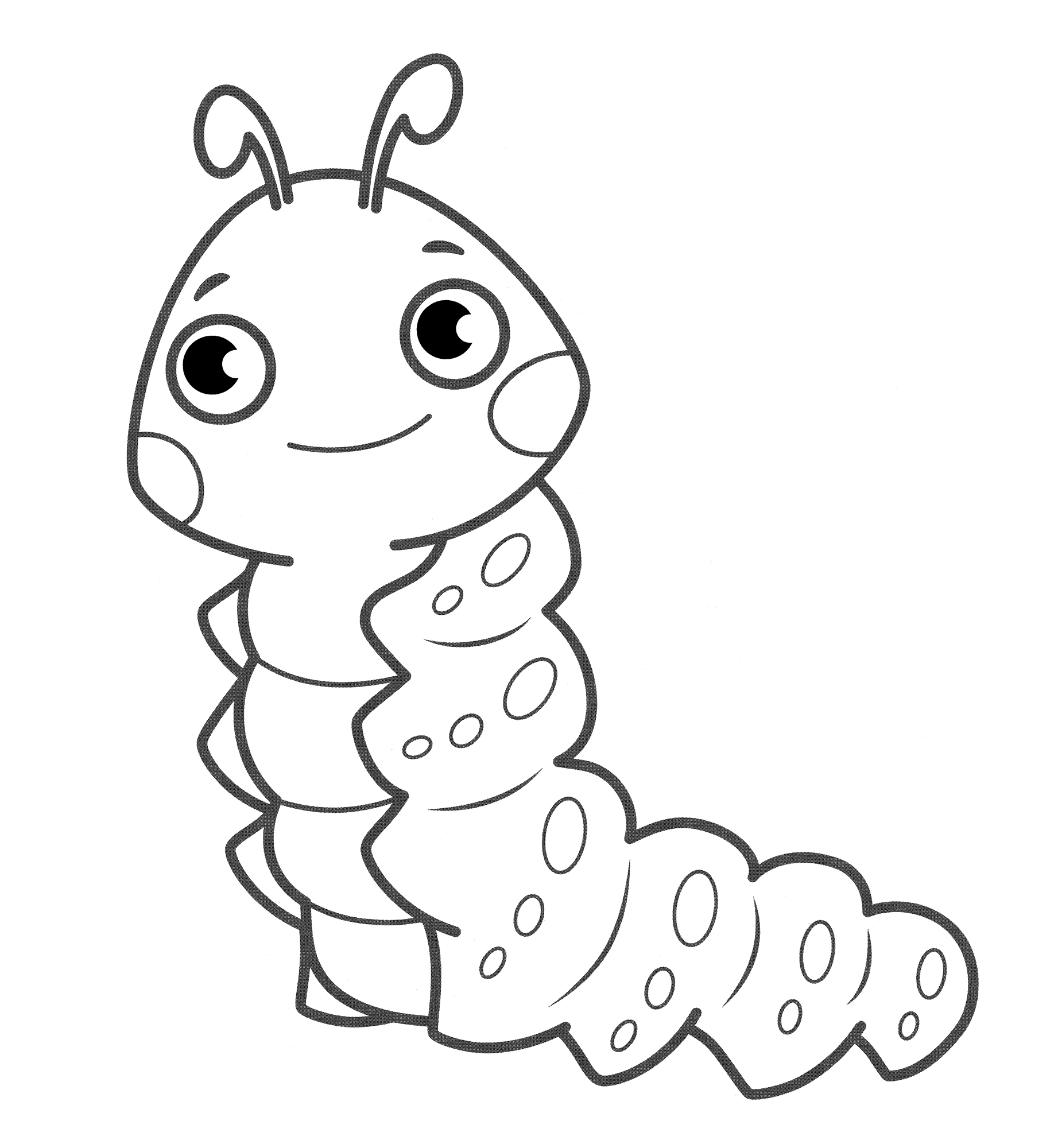 Раскраска Пухлая гусеница