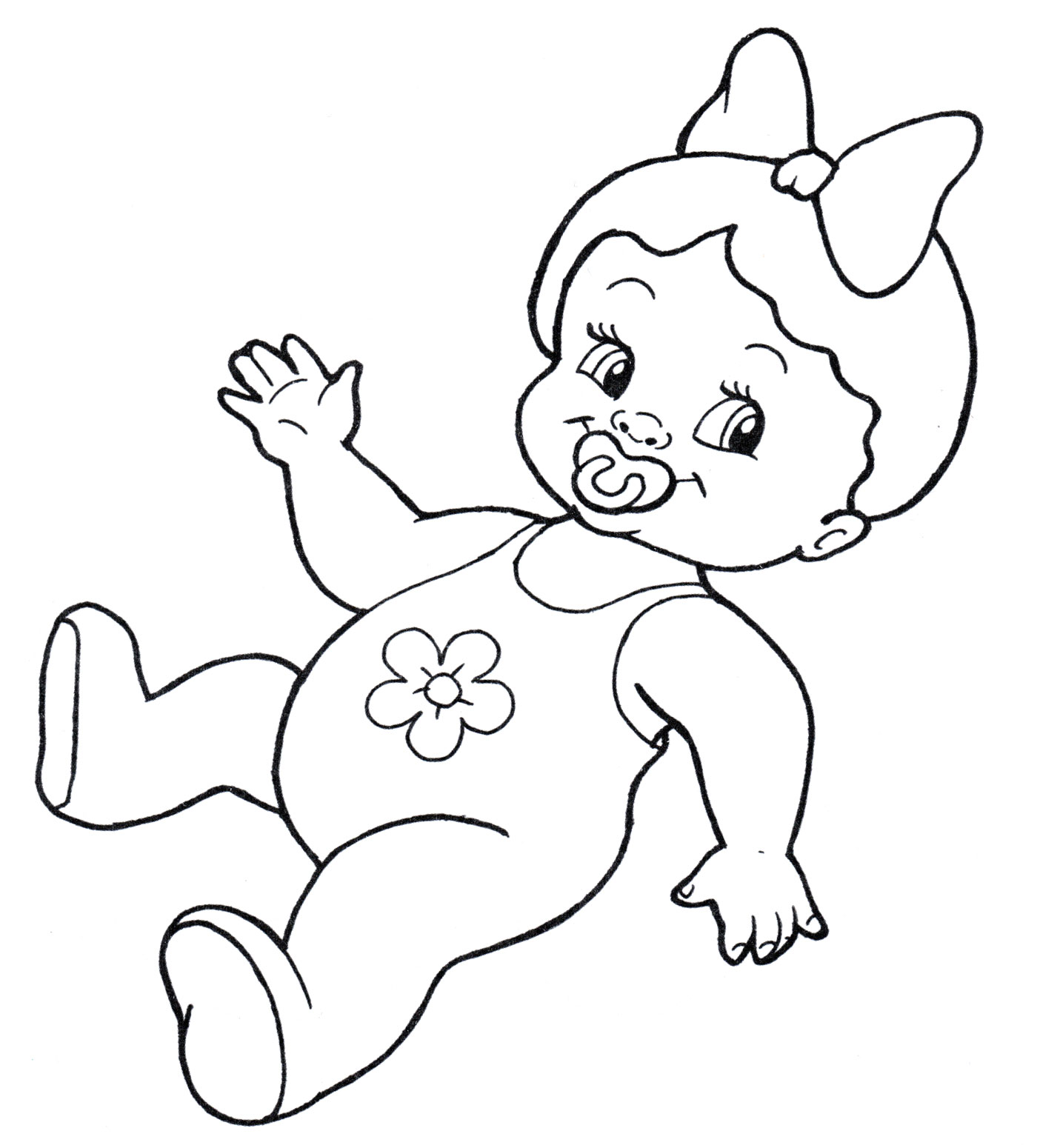Раскраска Пупсик с бантиком