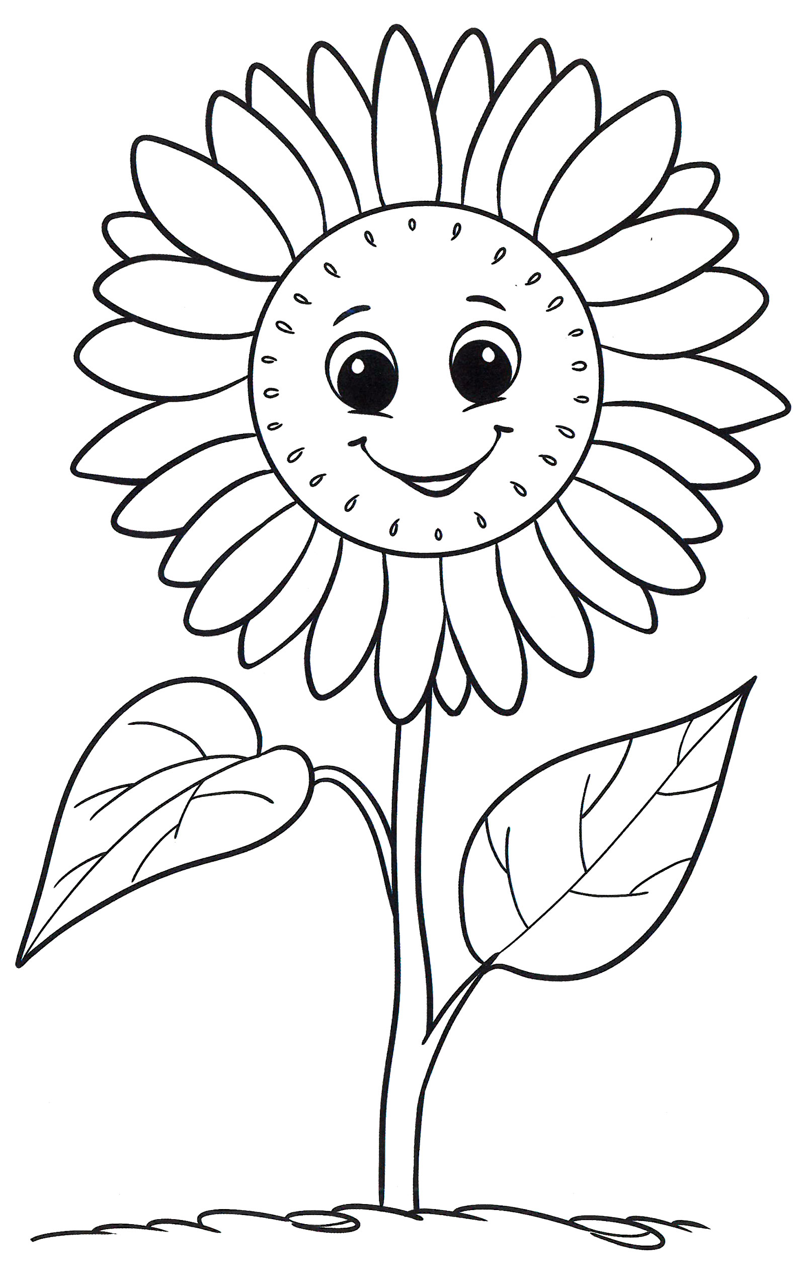 Раскраска Радостный подсолнух