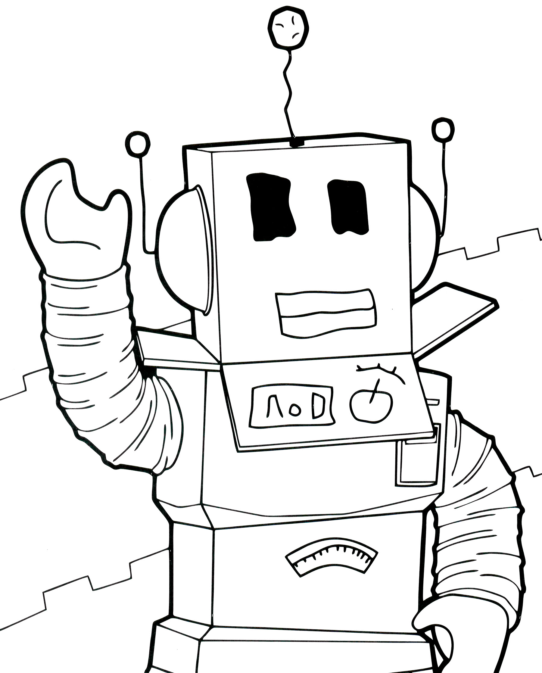 Раскраска Роблокс скин робота