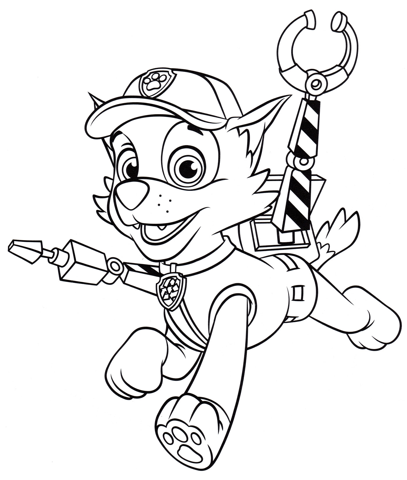 Раскраска Рокки куда-то спешит