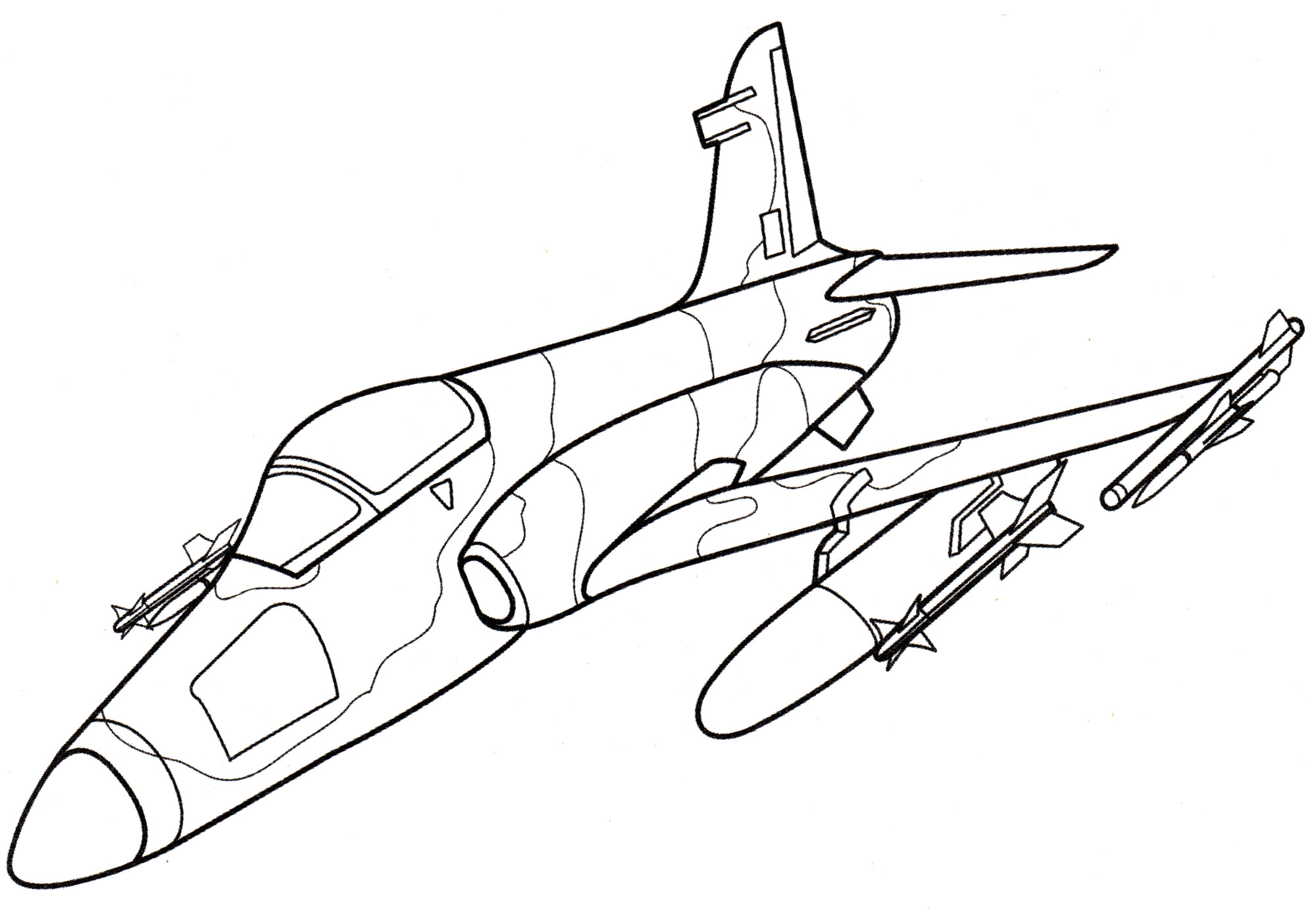 Раскраска Самолет-штурмовик Hawk Mk 200