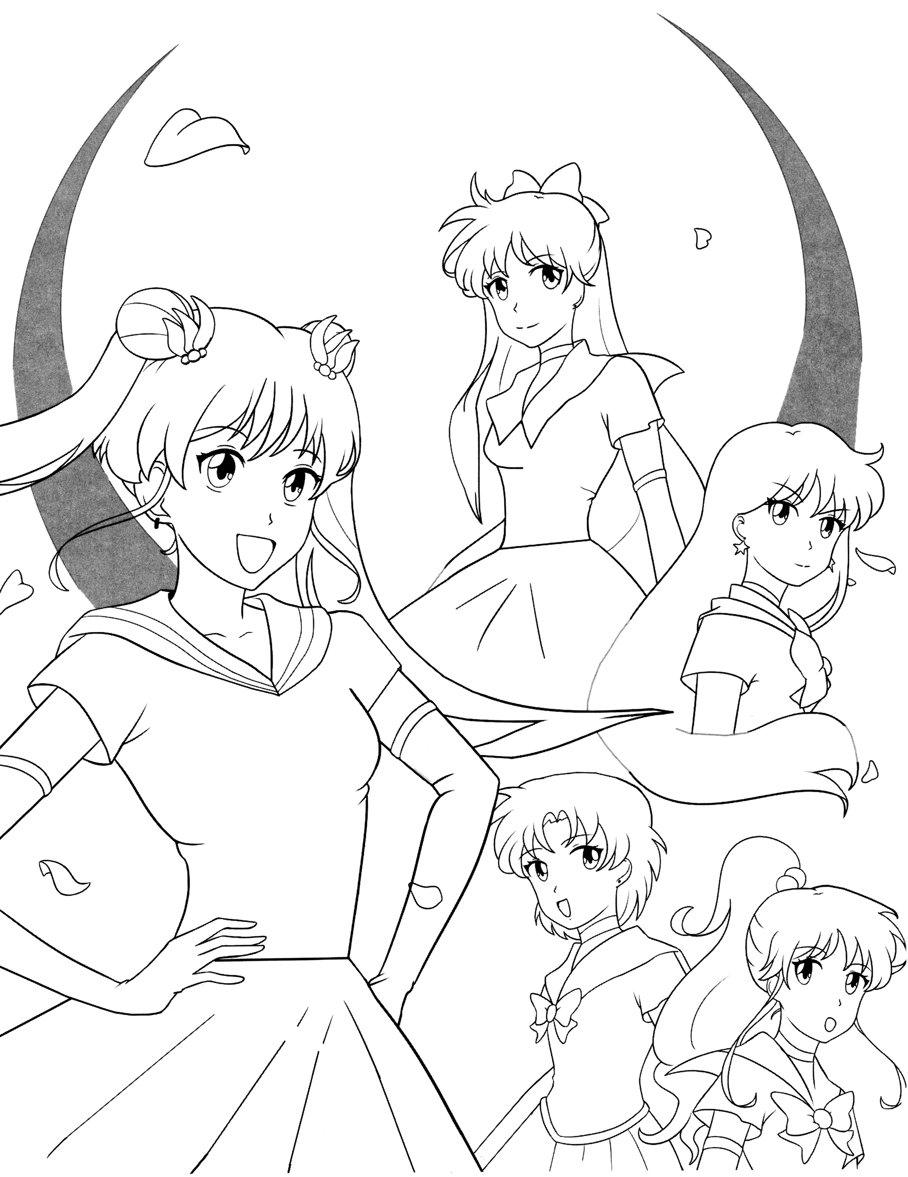 Раскраска Сейлор воины