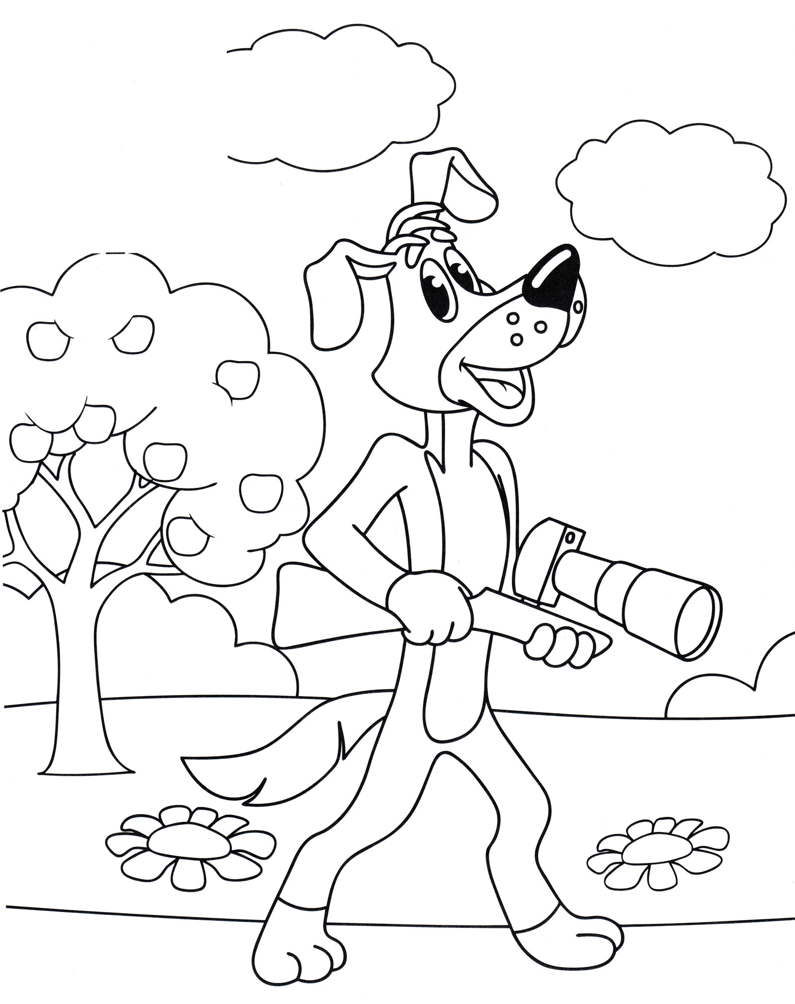 Раскраска Шарик и фоторужье