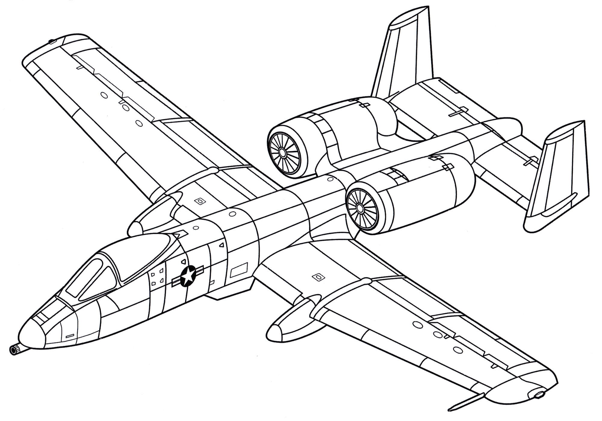 Раскраска Штурмовик A-10A