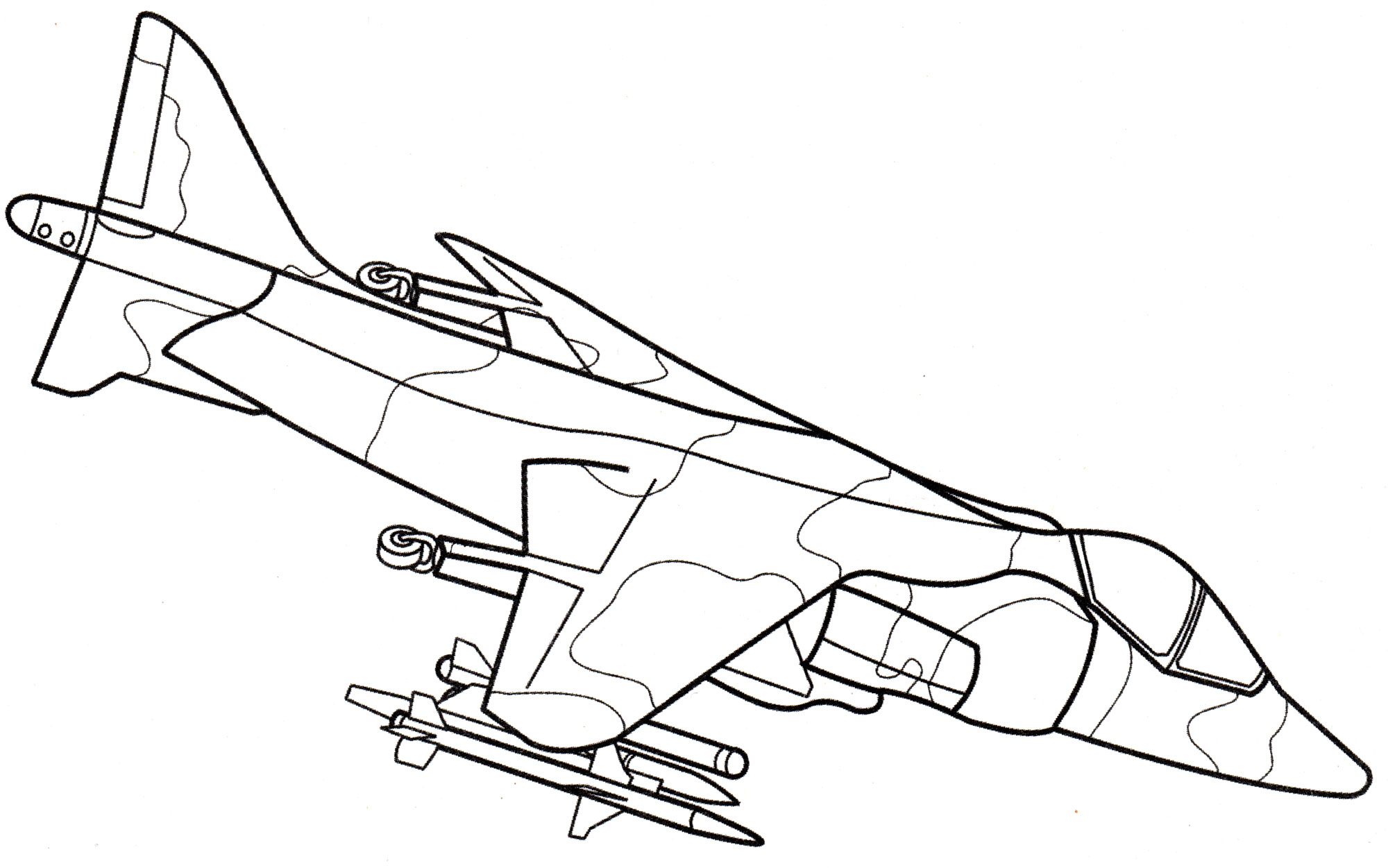 Раскраска Штурмовик AV-8A Harrier