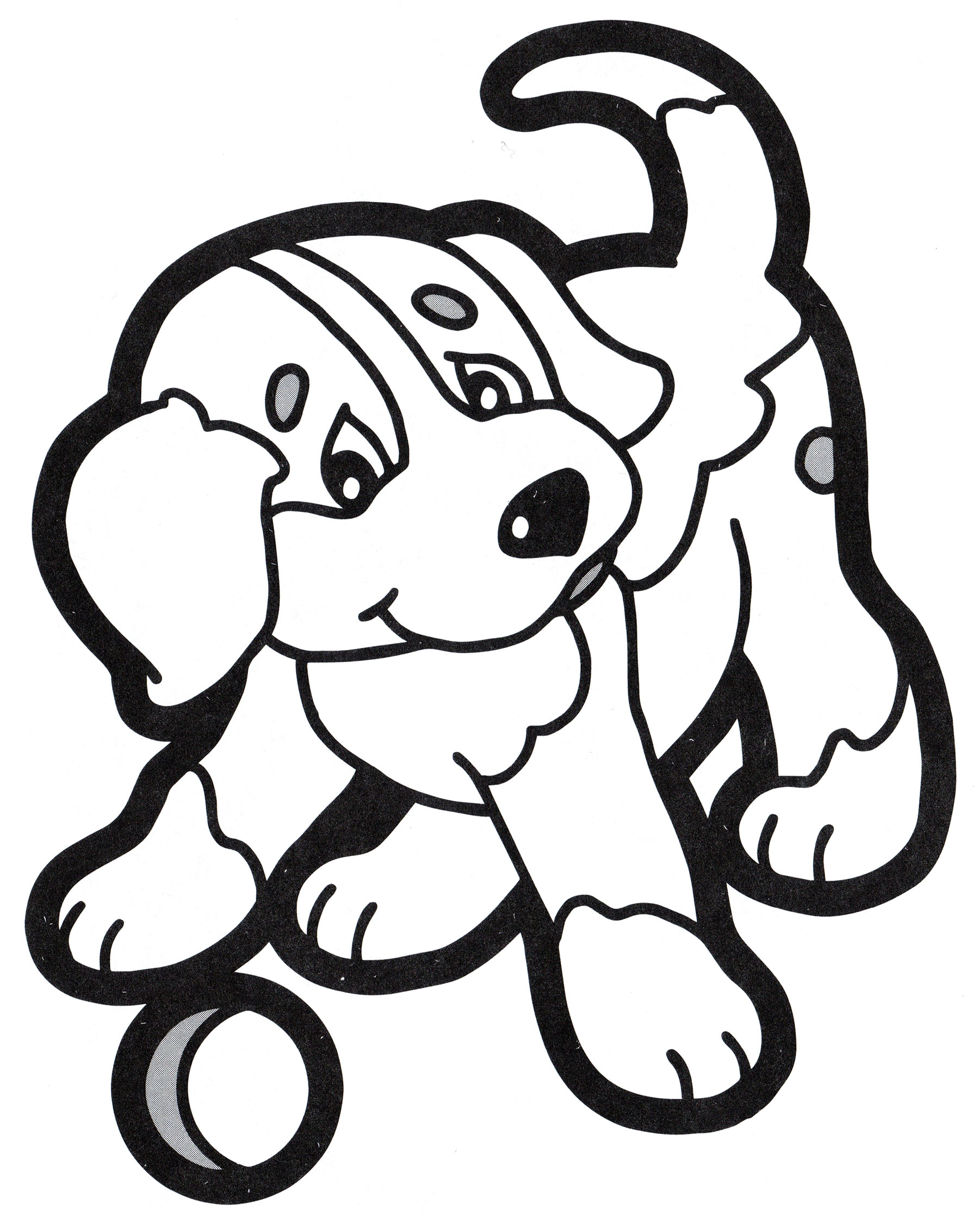 Раскраска Собака играет с мячиком