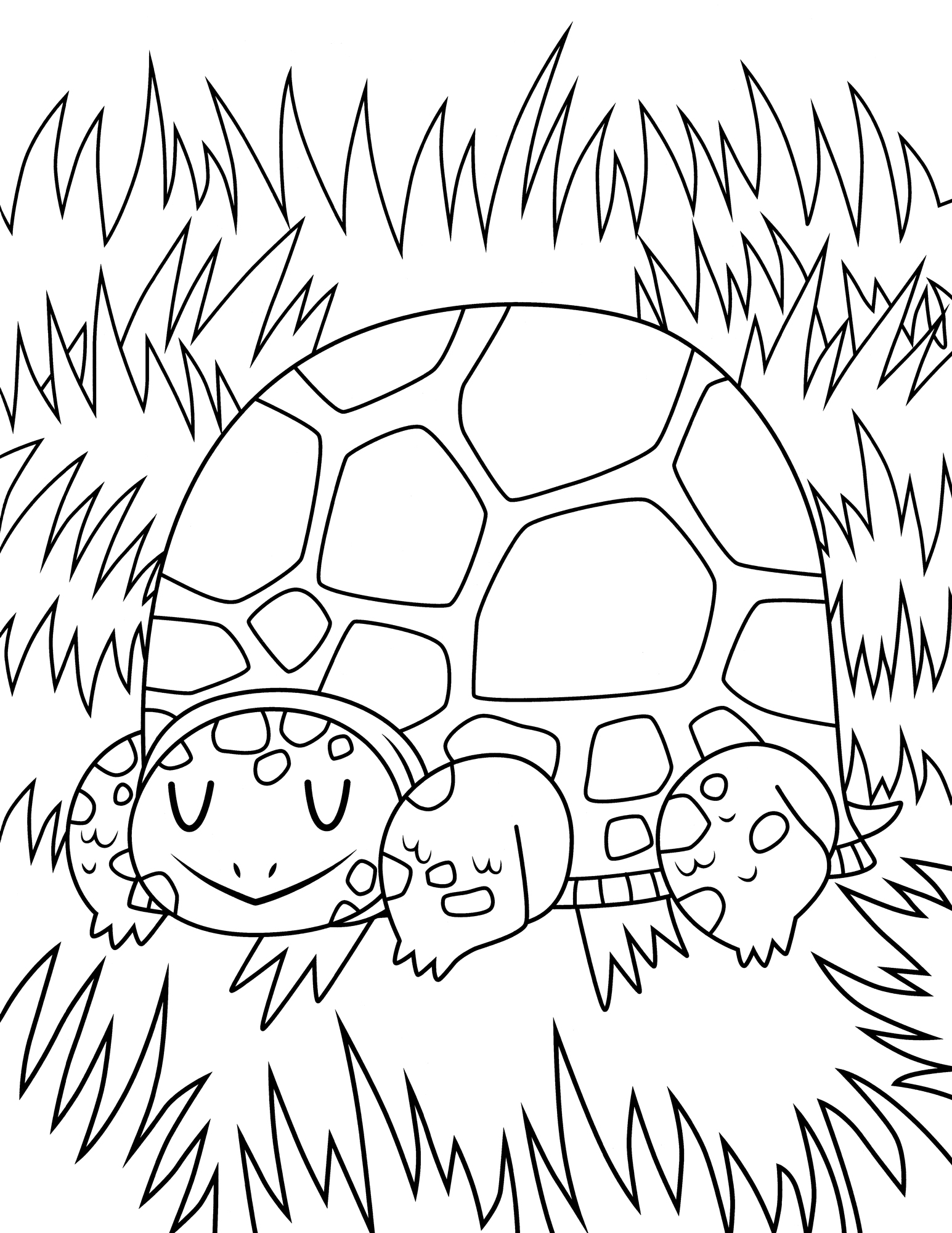 Раскраска Сонная черепашка