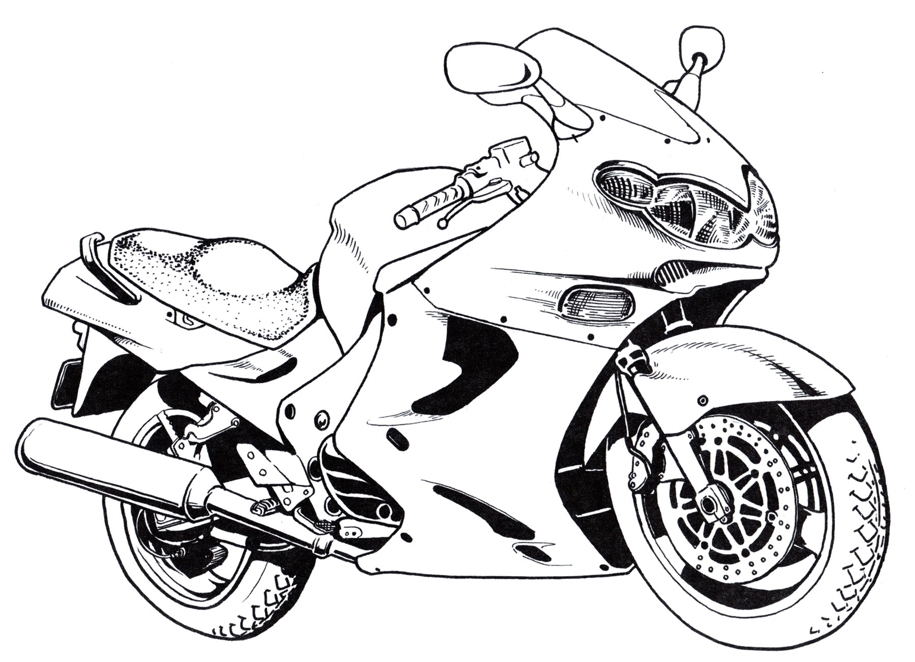 Раскраска Спортивный Kawasaki