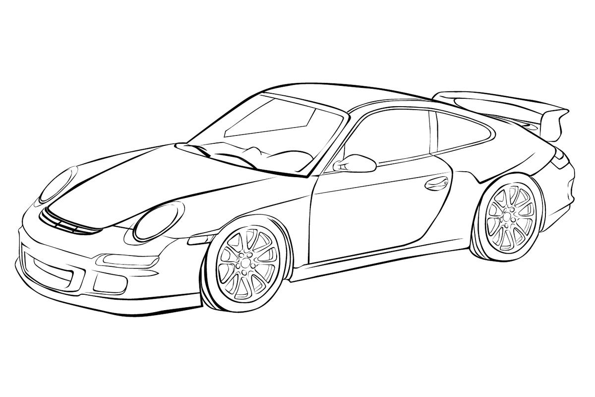 Раскраска Спортивный Порше 911